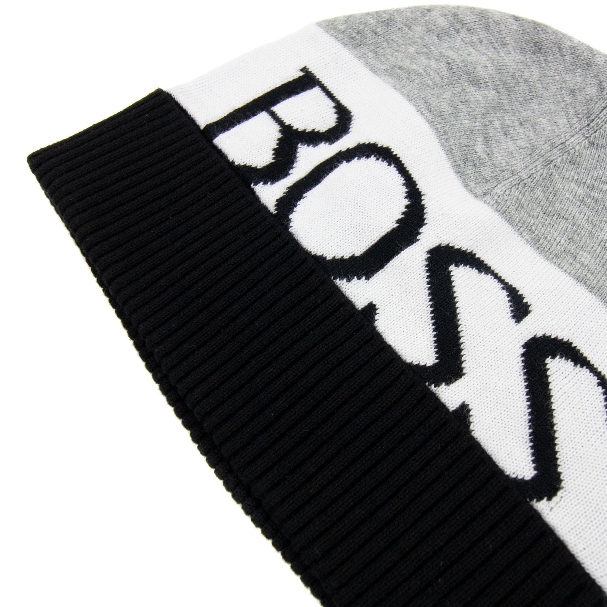 Hugo Boss Kids Block Colour Logo Beanie White Grey Black