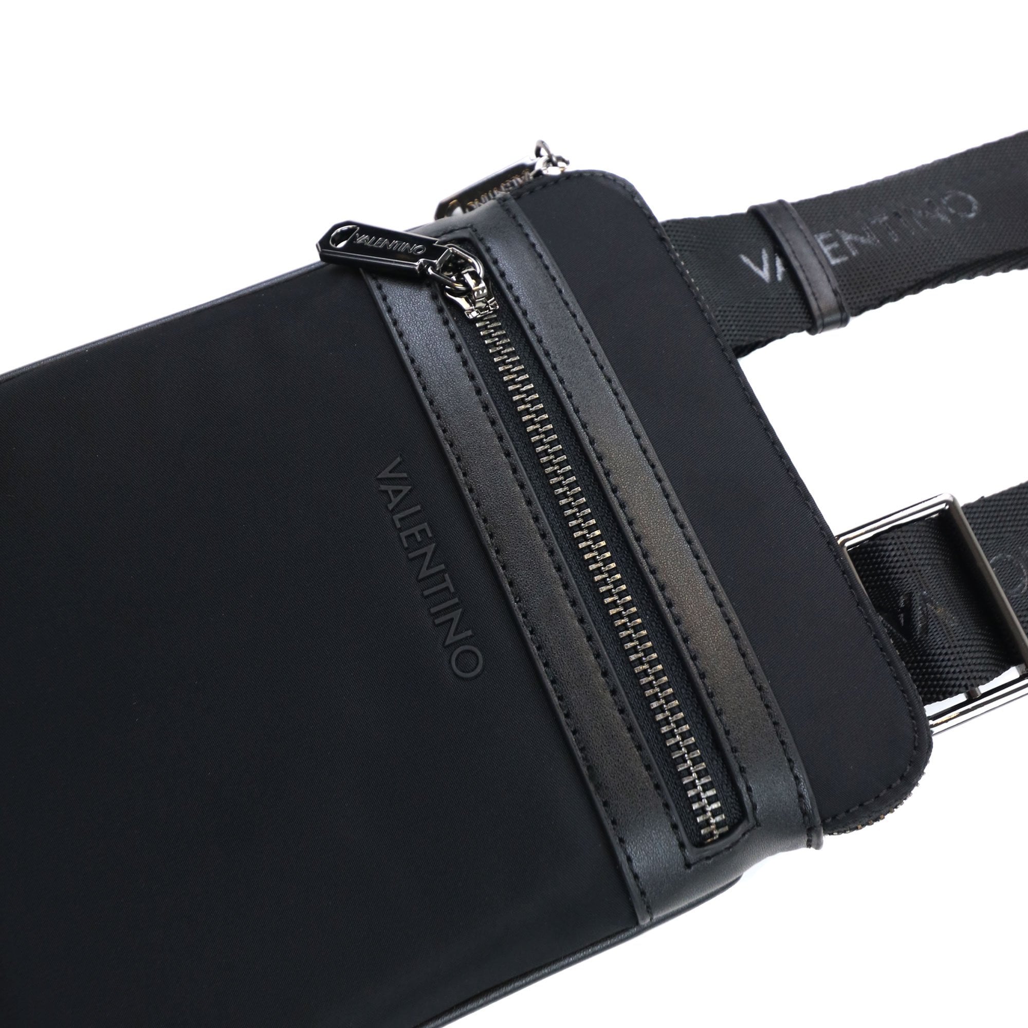 Valentino Nachos Plain Logo Cross Body Bag Nero