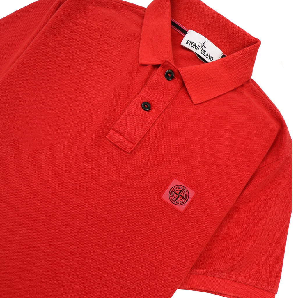 Stone Island Slim Fit Patch Polo Coral V0036