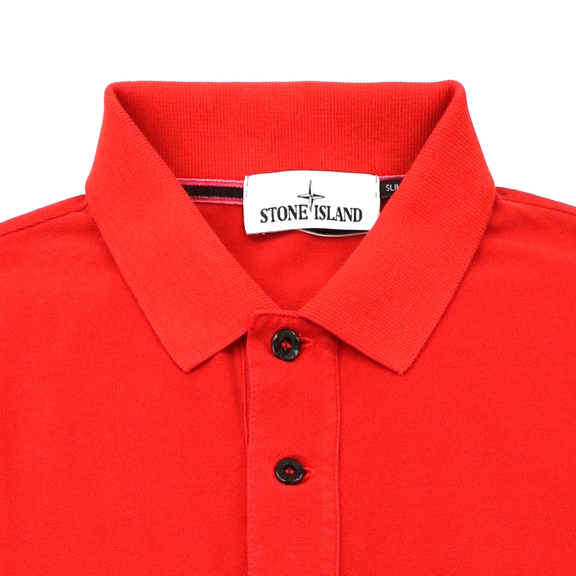 Stone Island Slim Fit Patch Polo Coral V0036