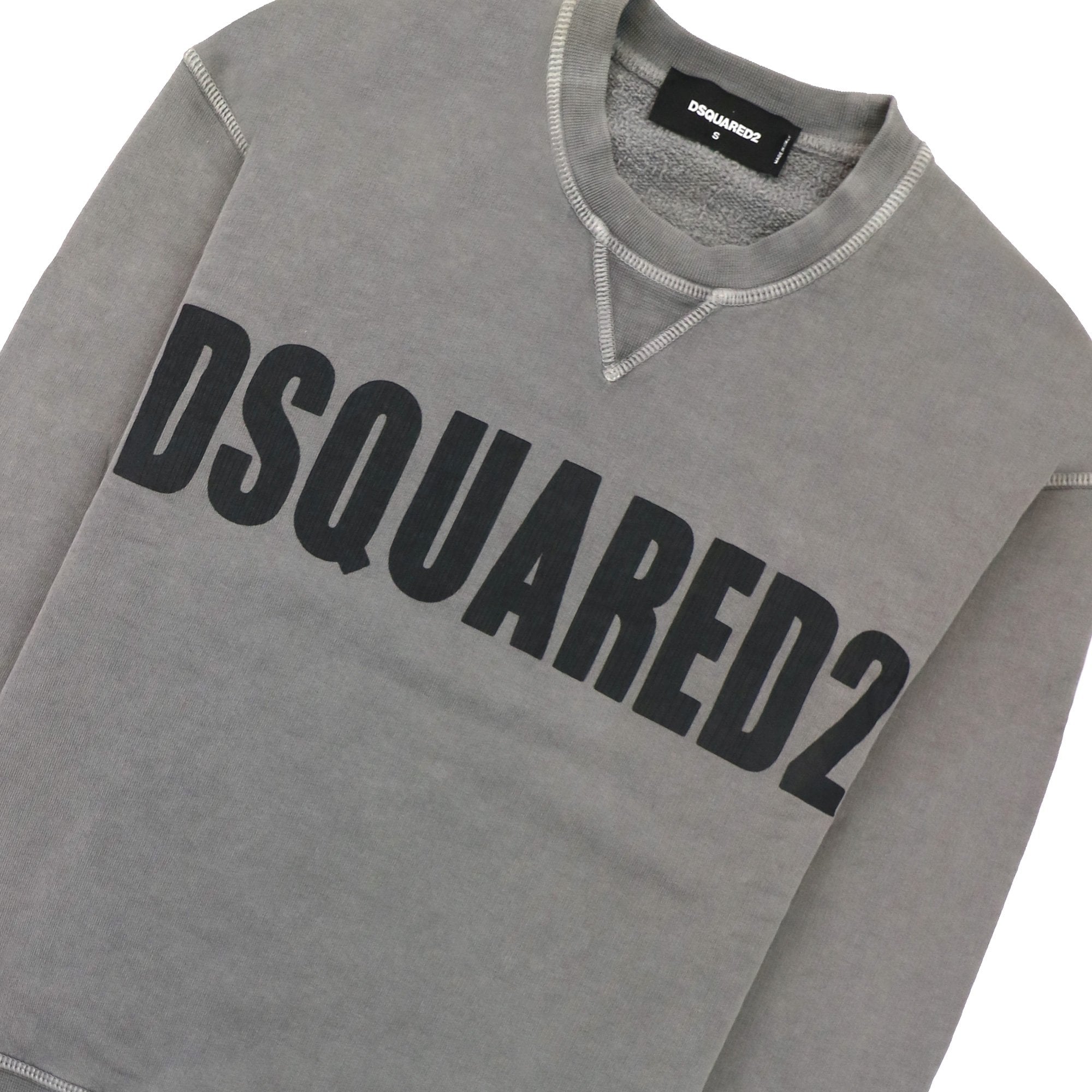 Dsquared2 Logo Print Crewneck Sweatshirt Dark Grey