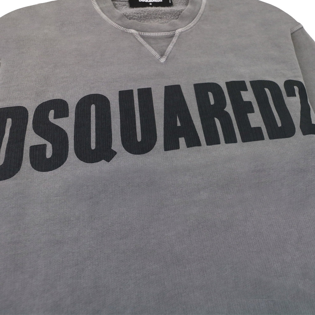 Dsquared2 Logo Print Crewneck Sweatshirt Dark Grey
