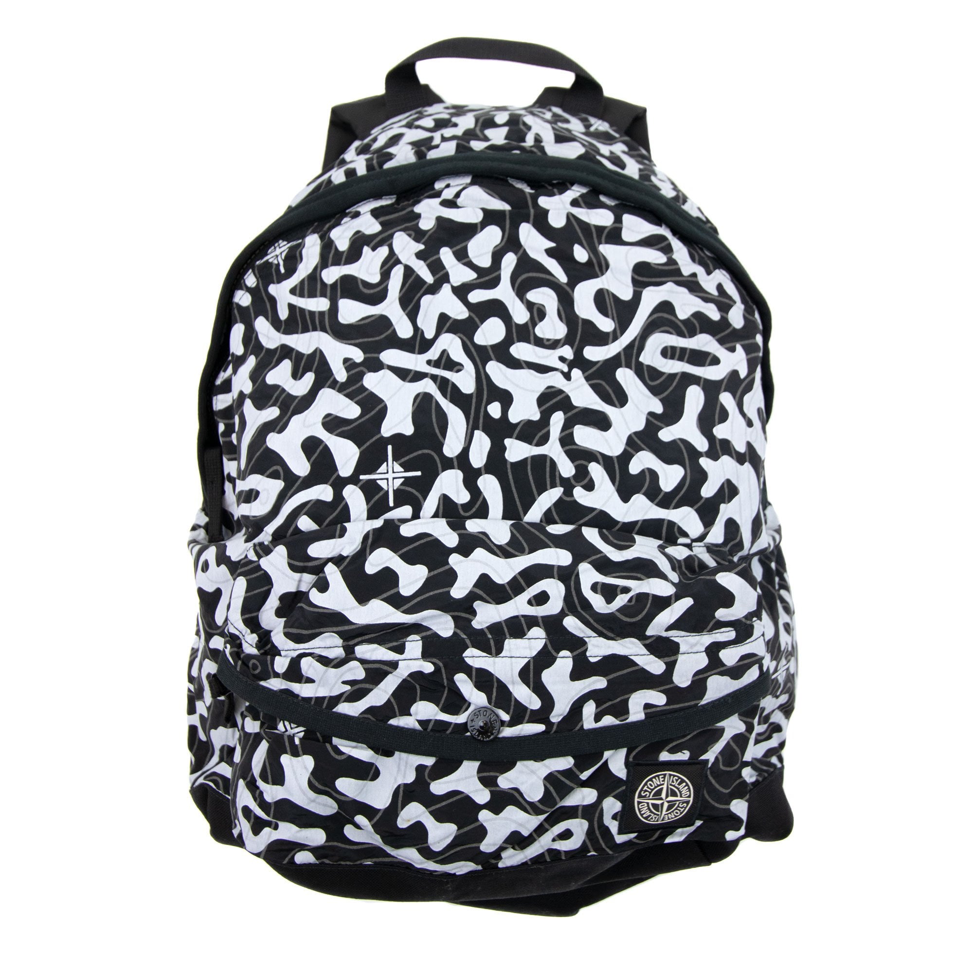 Stone Island Junior 90765 Nylon Metal Camo Reflective Print Back Pack Black V0029