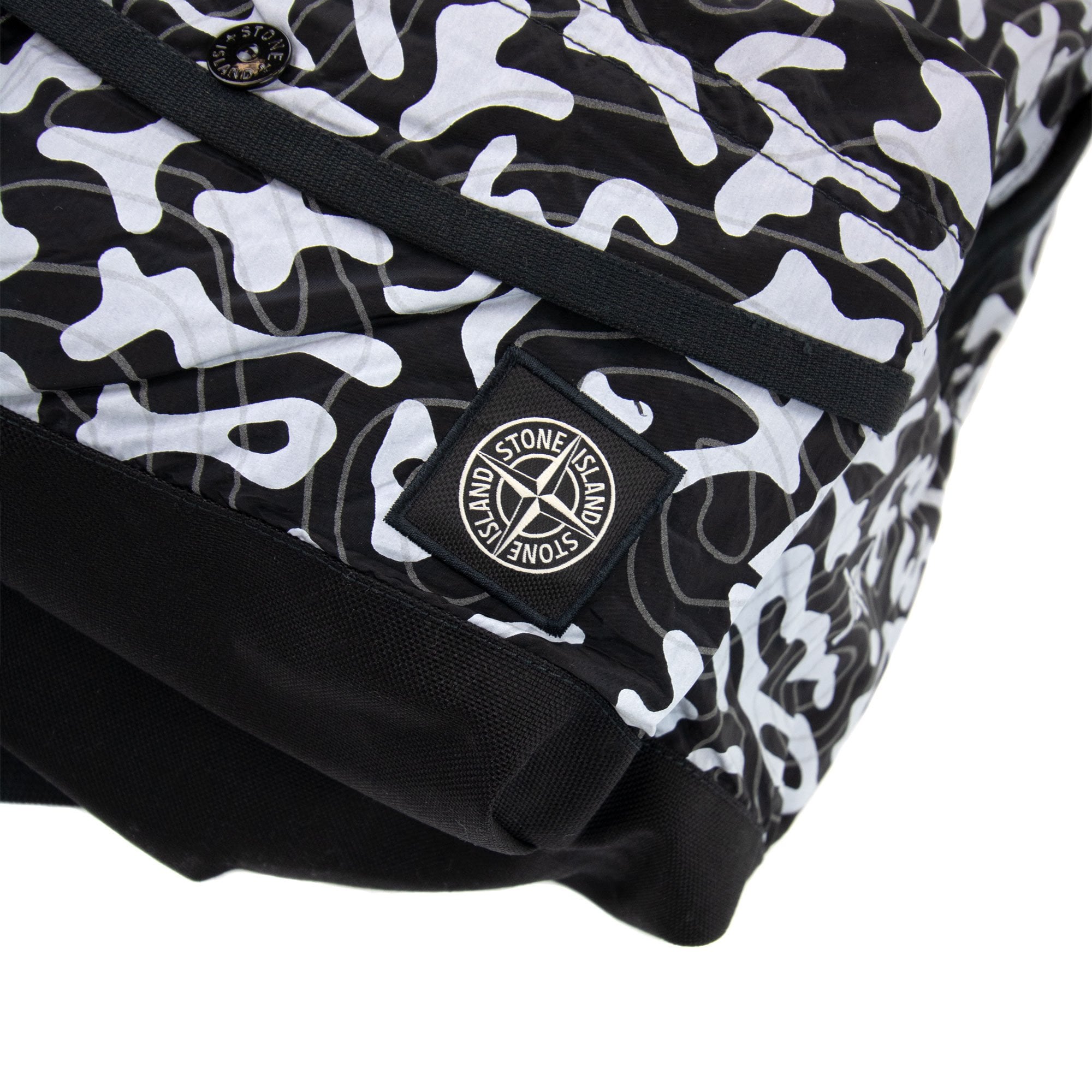 Stone Island Junior 90765 Nylon Metal Camo Reflective Print Back Pack Black V0029