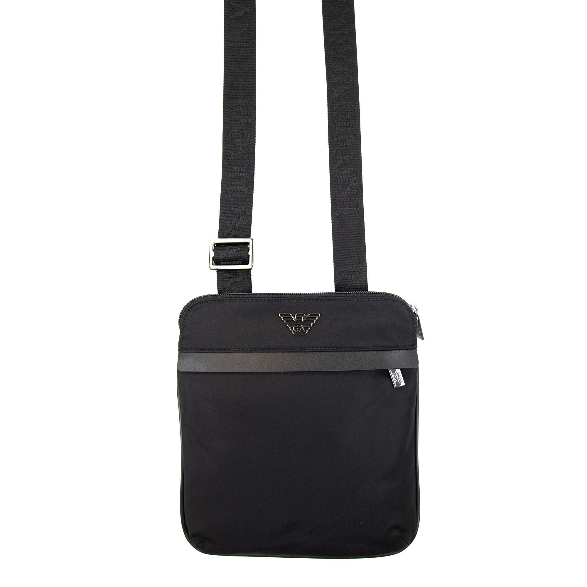 Emporio Armani Flat Nylon Shoulder Bag Black