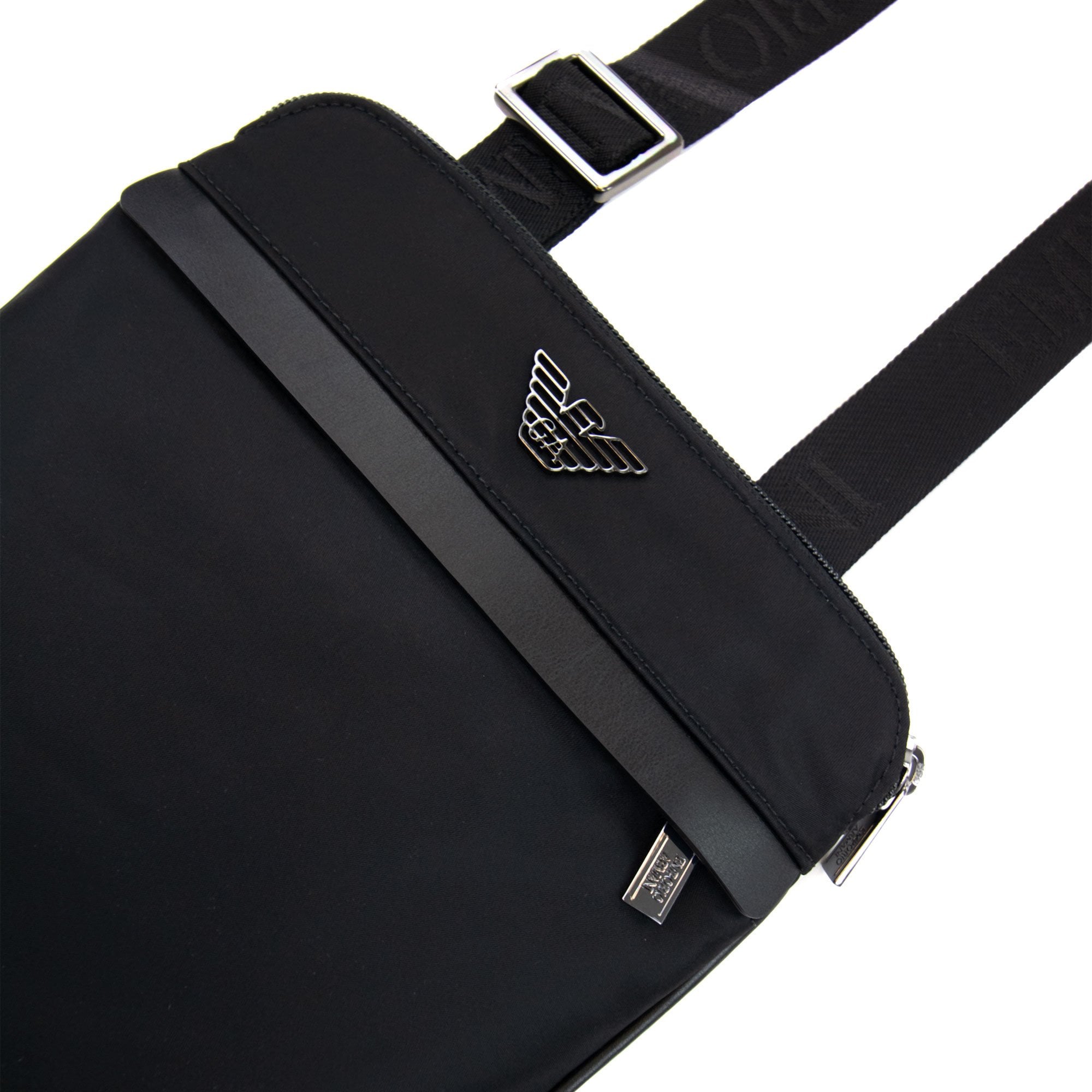 Emporio Armani Flat Nylon Shoulder Bag Black
