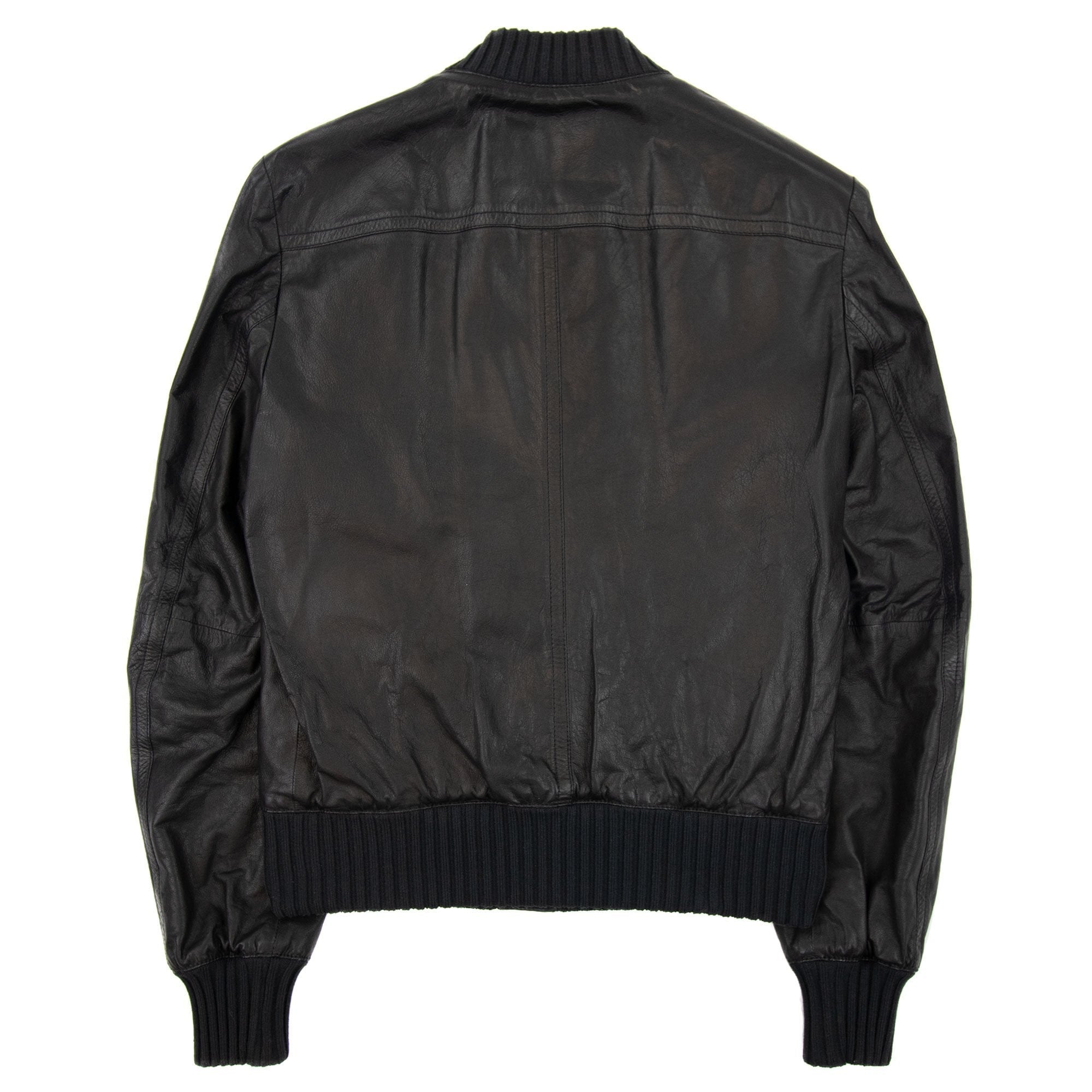 Gucci Iconic Inner Web Leather Bomber Jacket Black