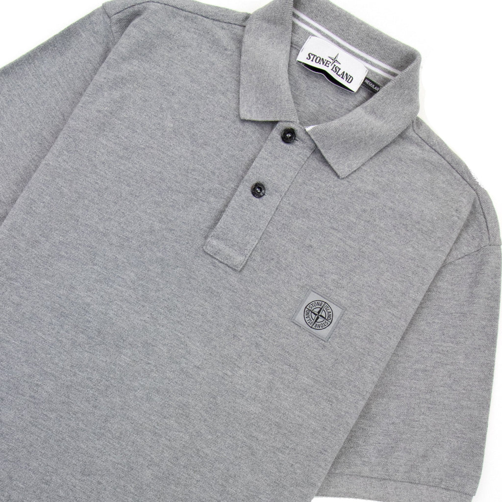 Stone Island Patch Logo Reg Fit Polo Grey V1064