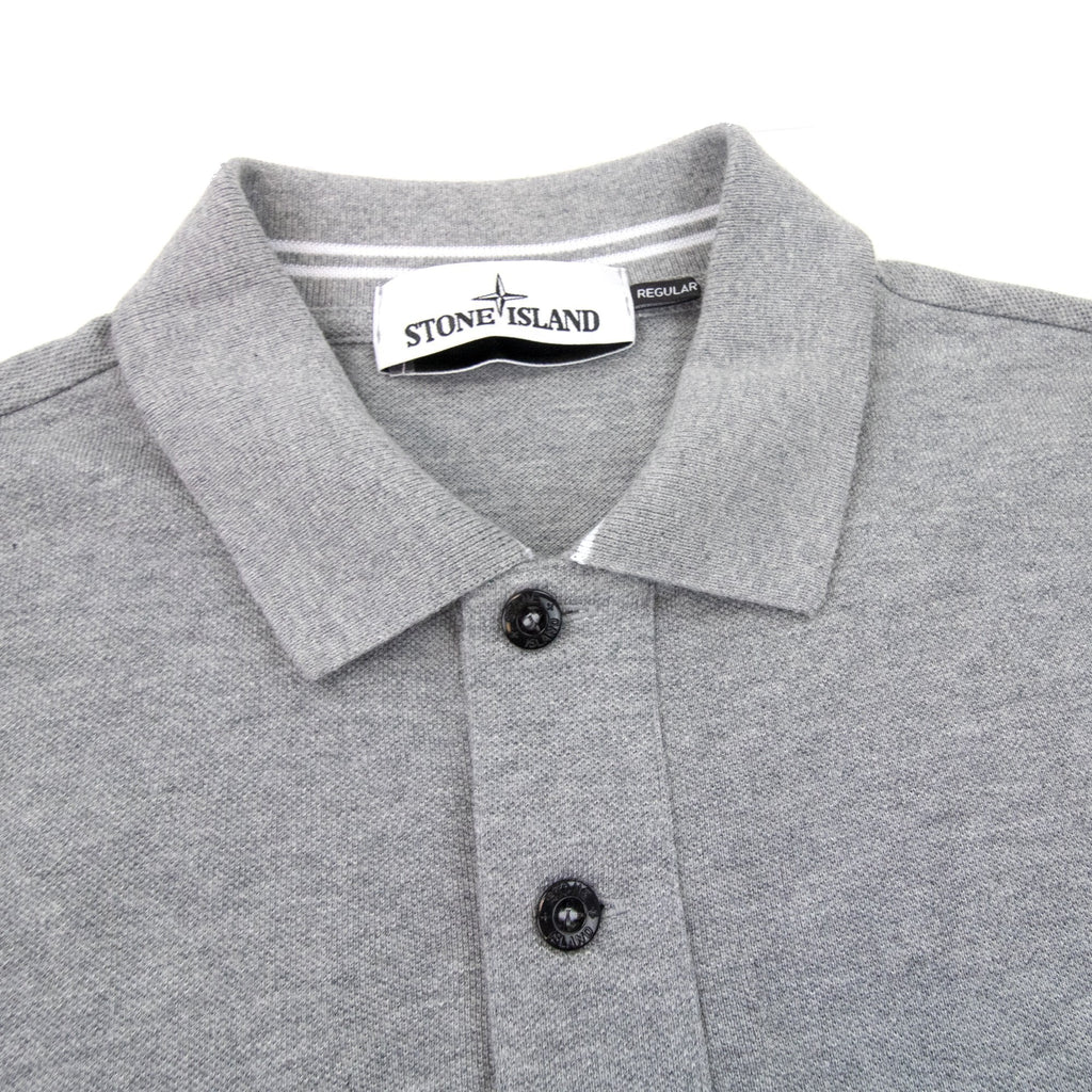 Stone Island Patch Logo Reg Fit Polo Grey V1064