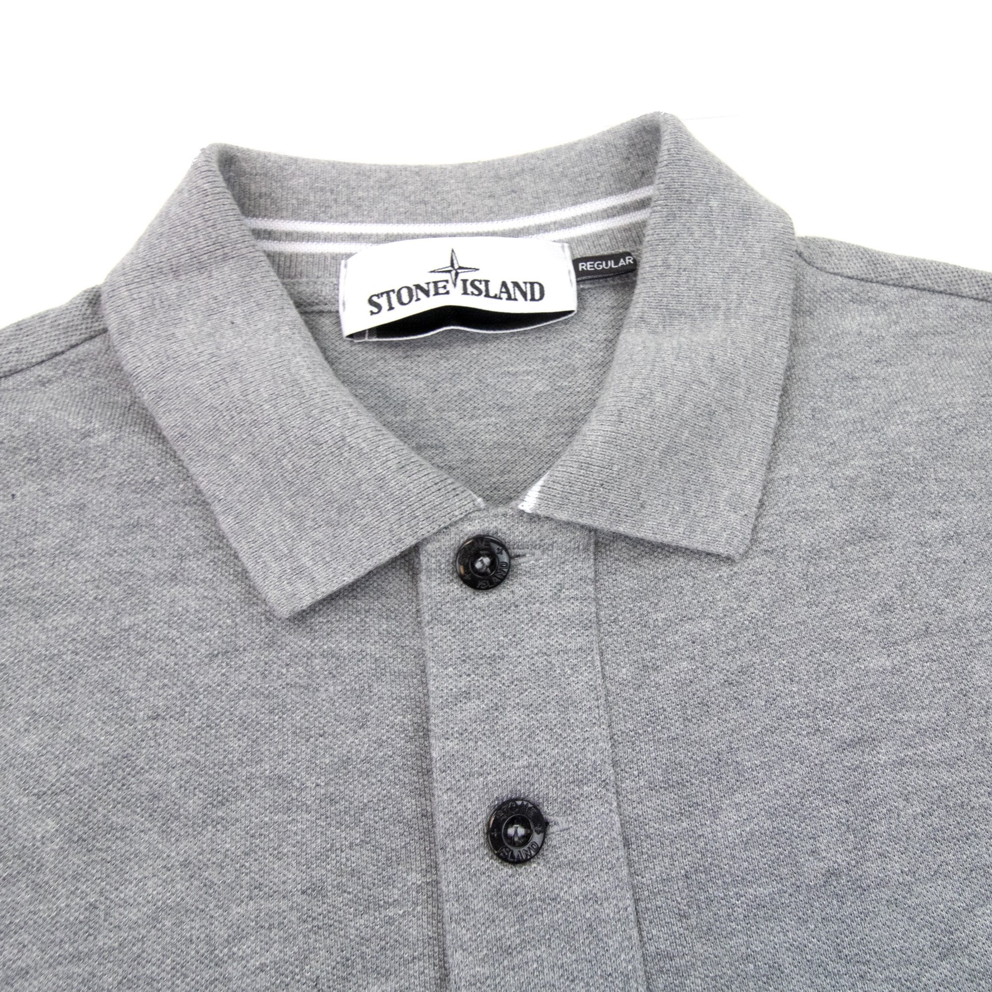 Stone Island Patch Logo Reg Fit Polo Grey V1064