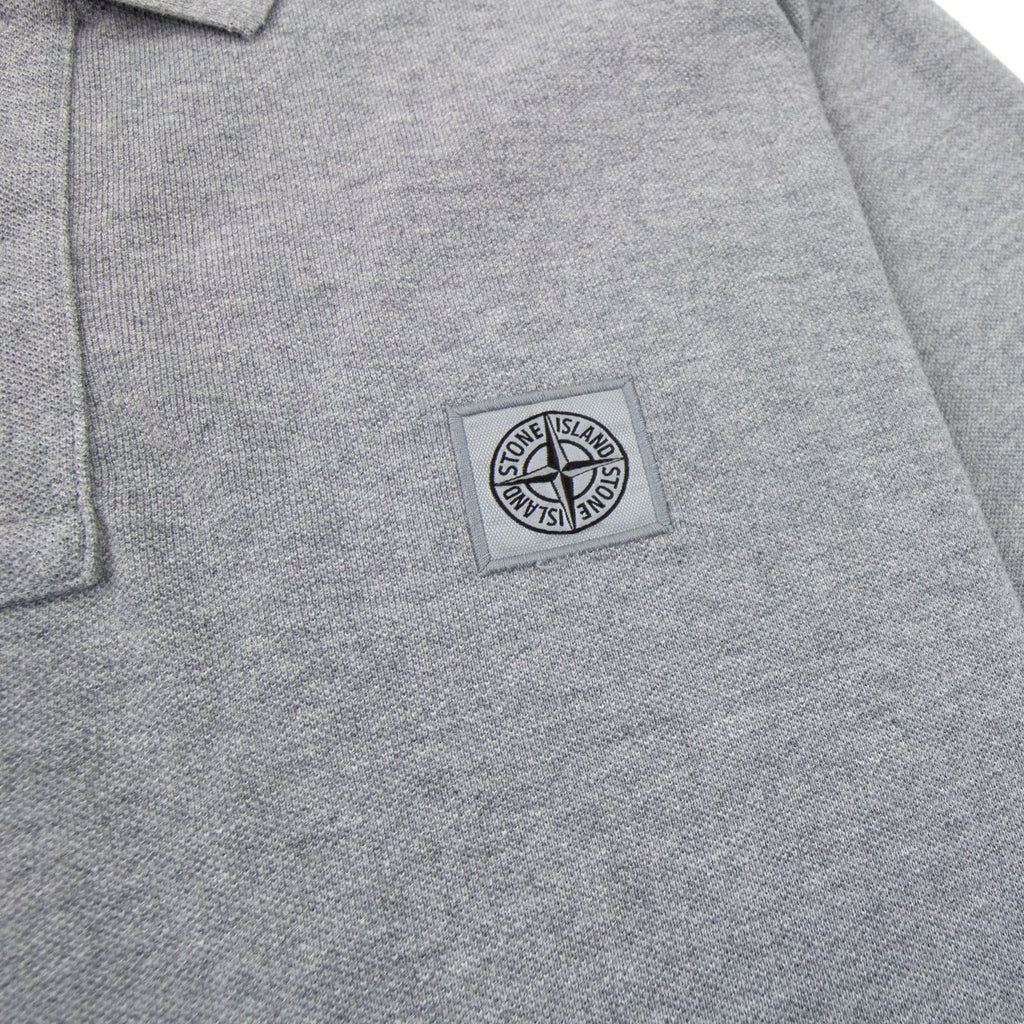 Stone Island Patch Logo Reg Fit Polo Grey V1064
