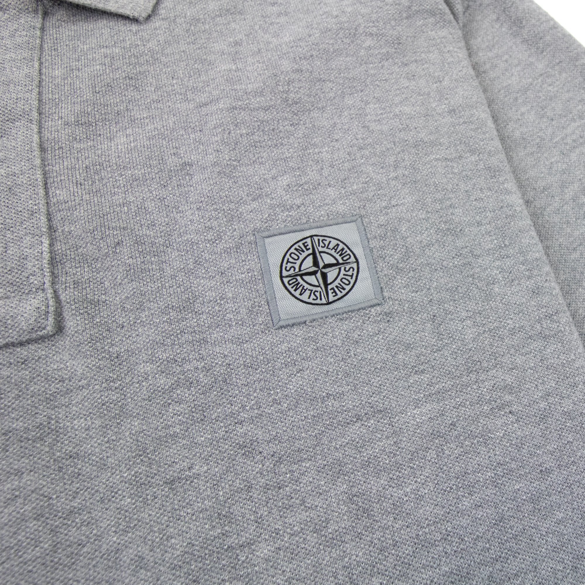 Stone Island Patch Logo Reg Fit Polo Grey V1064