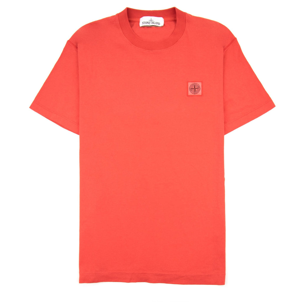 Stone Island Patch Logo Crew Neck Tshirt Red