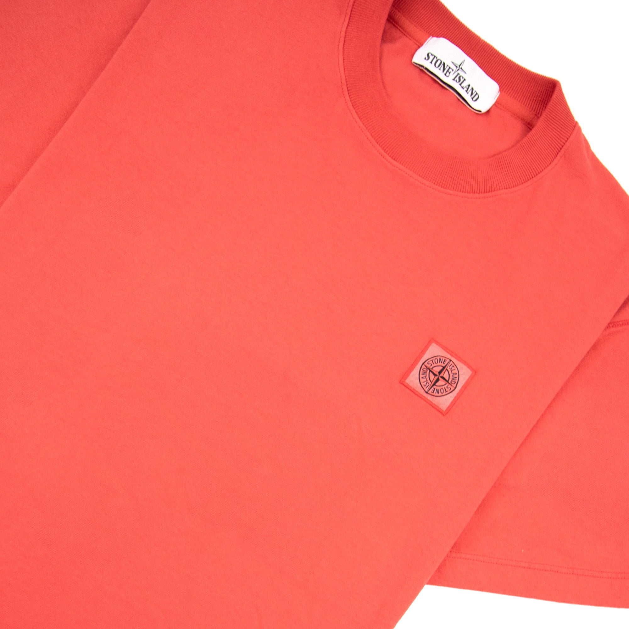 Stone Island Patch Logo Crew Neck Tshirt Red