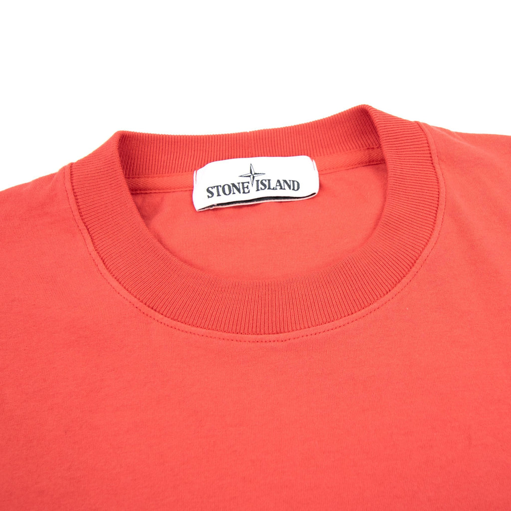 Stone Island Patch Logo Crew Neck Tshirt Red