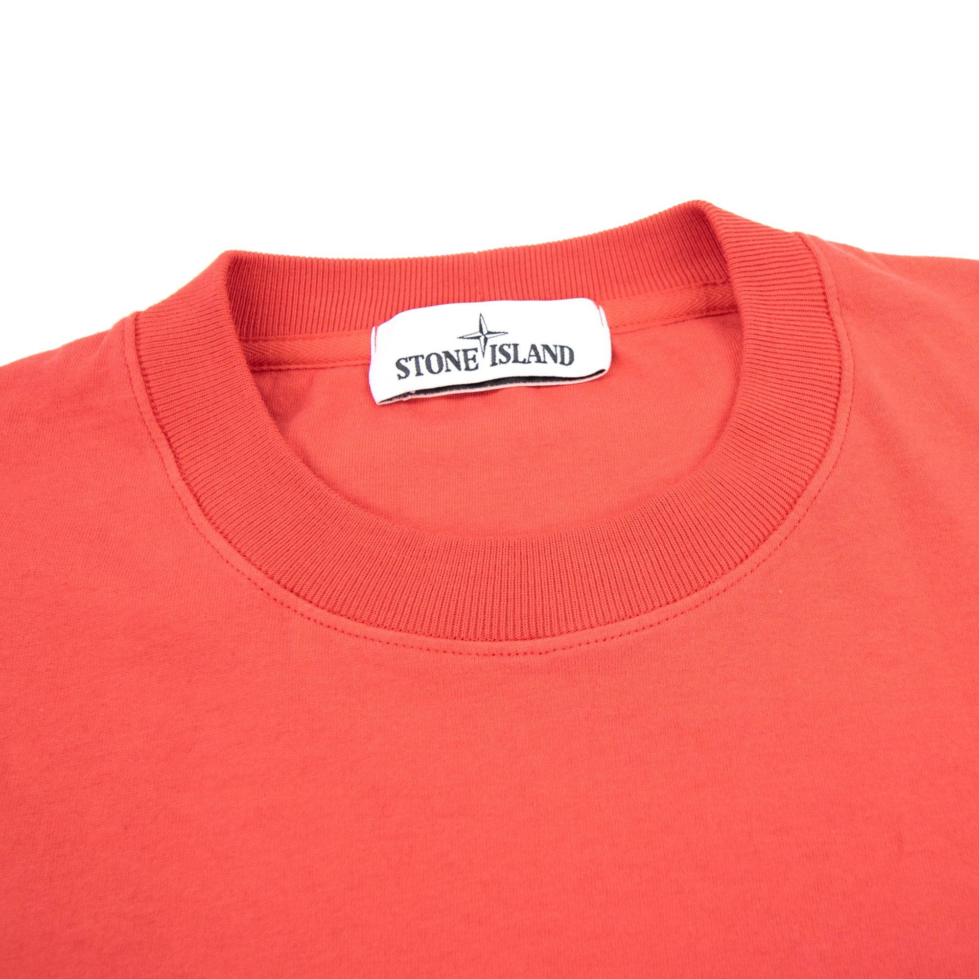 Stone Island Patch Logo Crew Neck Tshirt Red