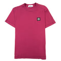 Stone Island Patch Logo Crew Neck Tshirt Burgundy