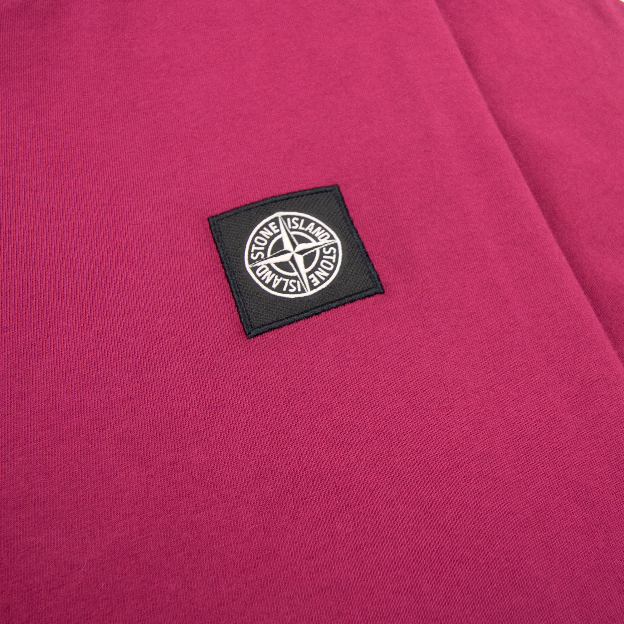 Stone Island Patch Logo Crew Neck Tshirt Burgundy