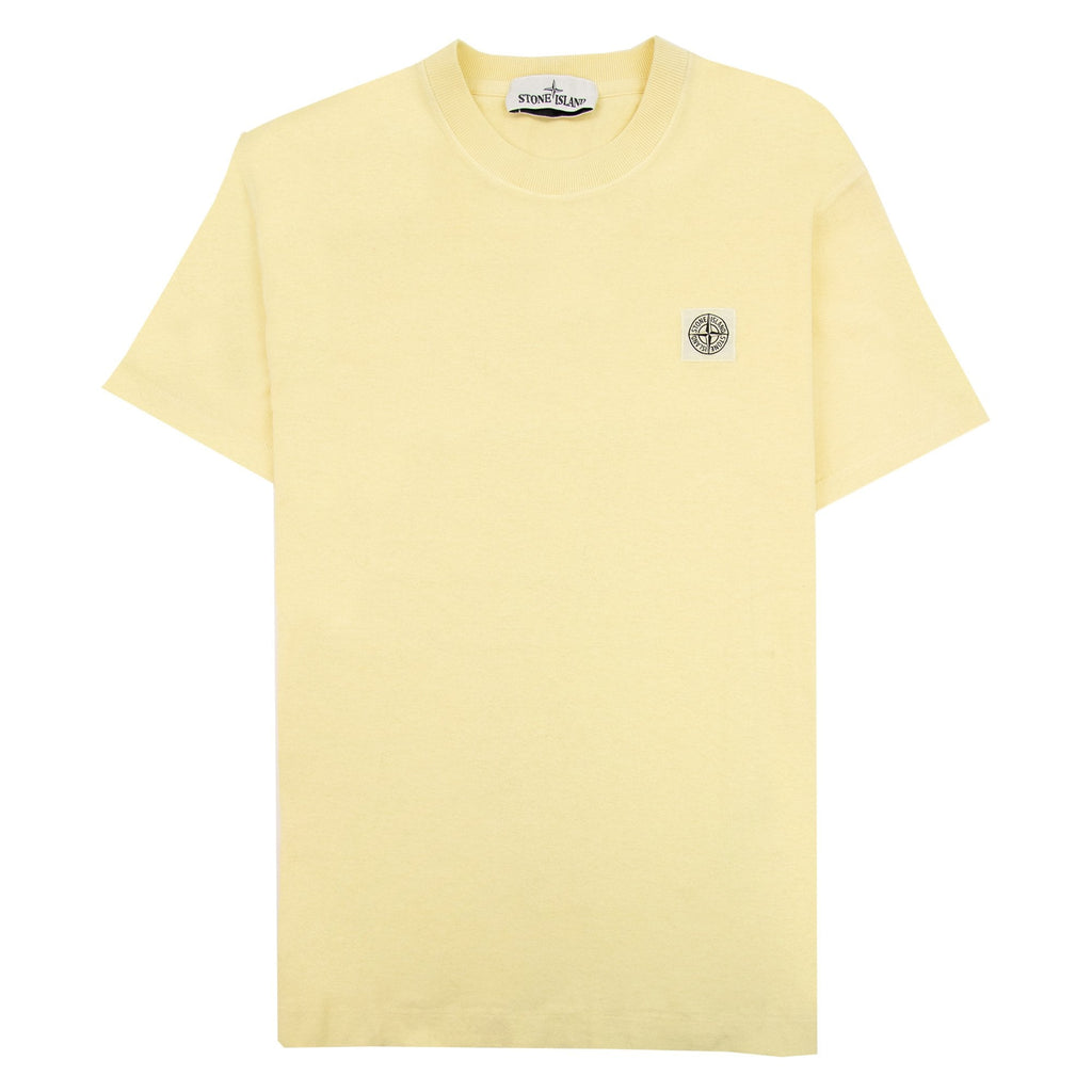 Stone Island Patch Logo Crew Neck Tshirt Lemon V0031