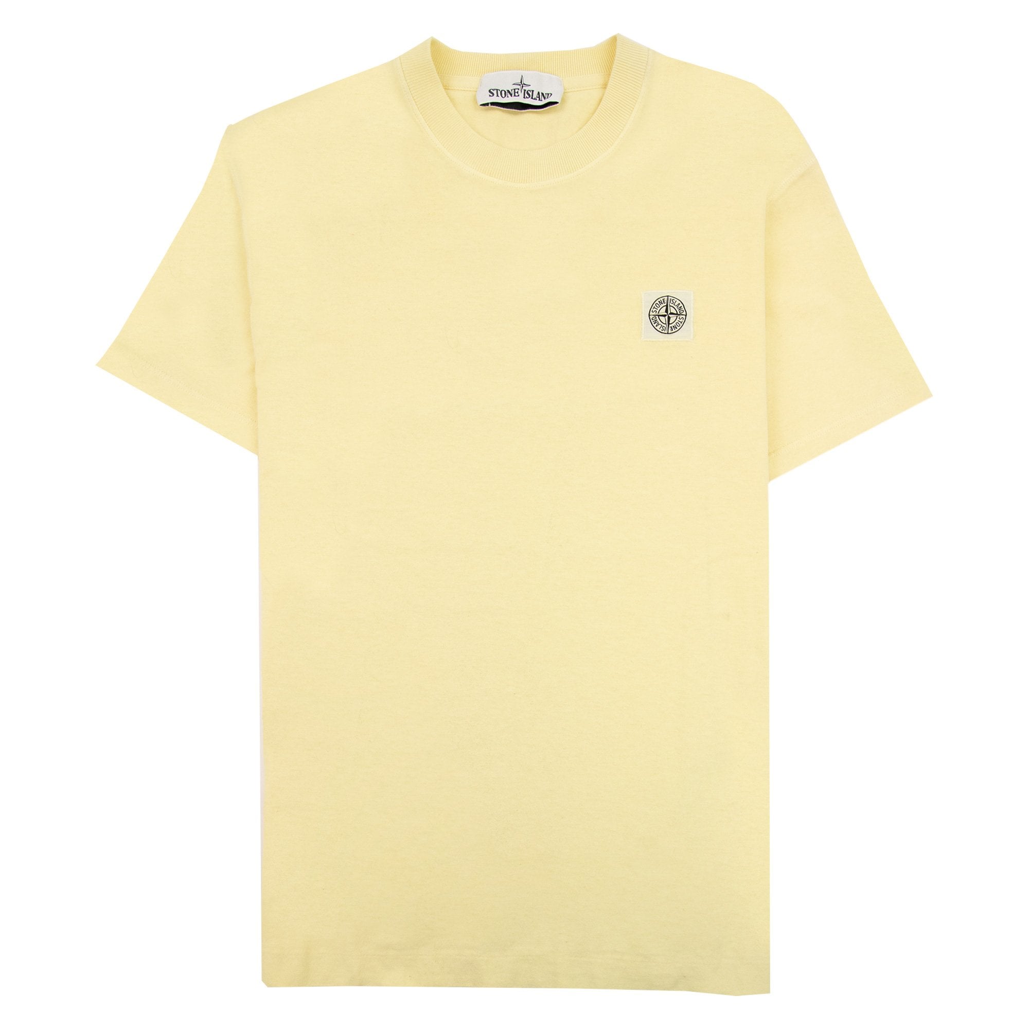 Stone Island Patch Logo Crew Neck Tshirt Lemon V0031