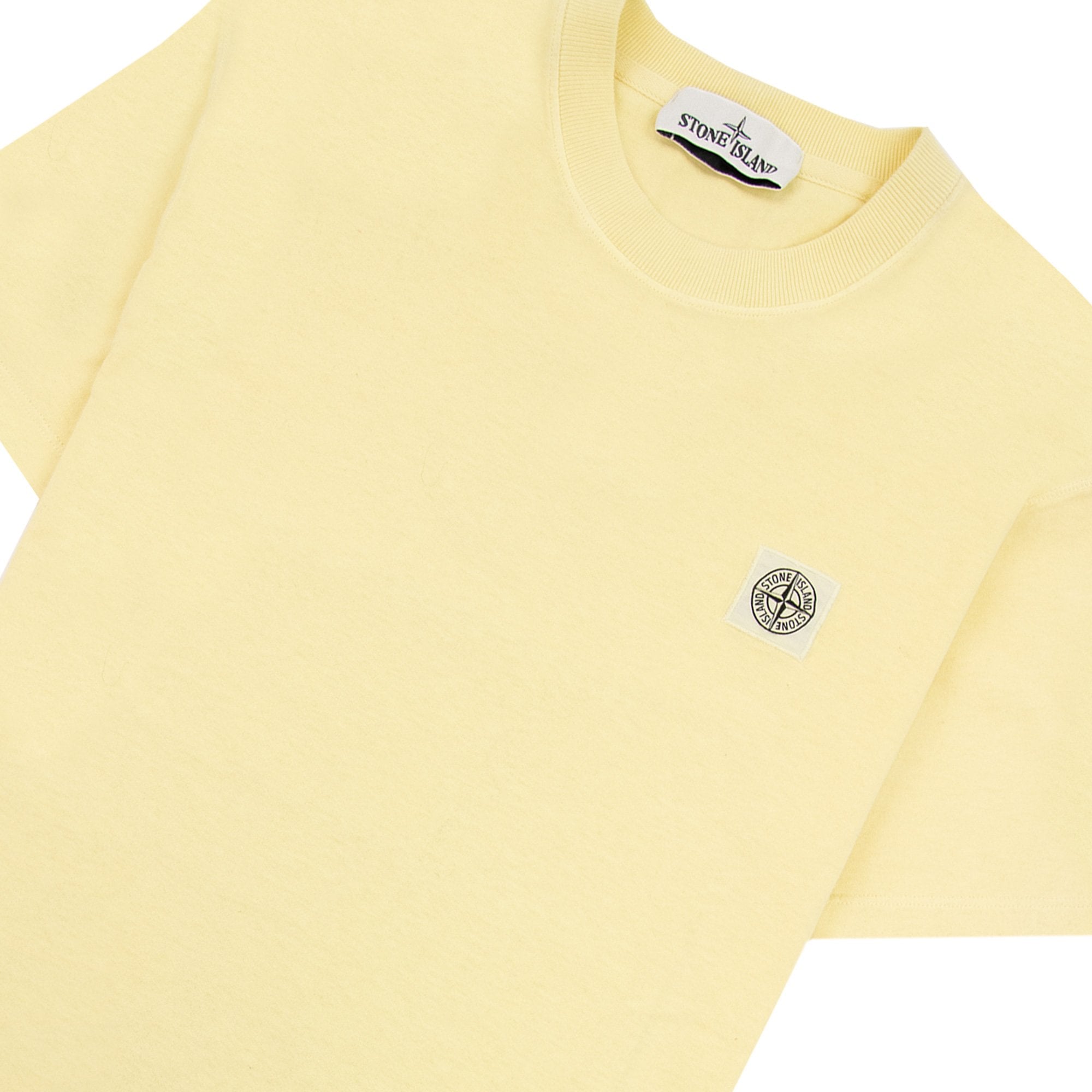 Stone Island Patch Logo Crew Neck Tshirt Lemon V0031