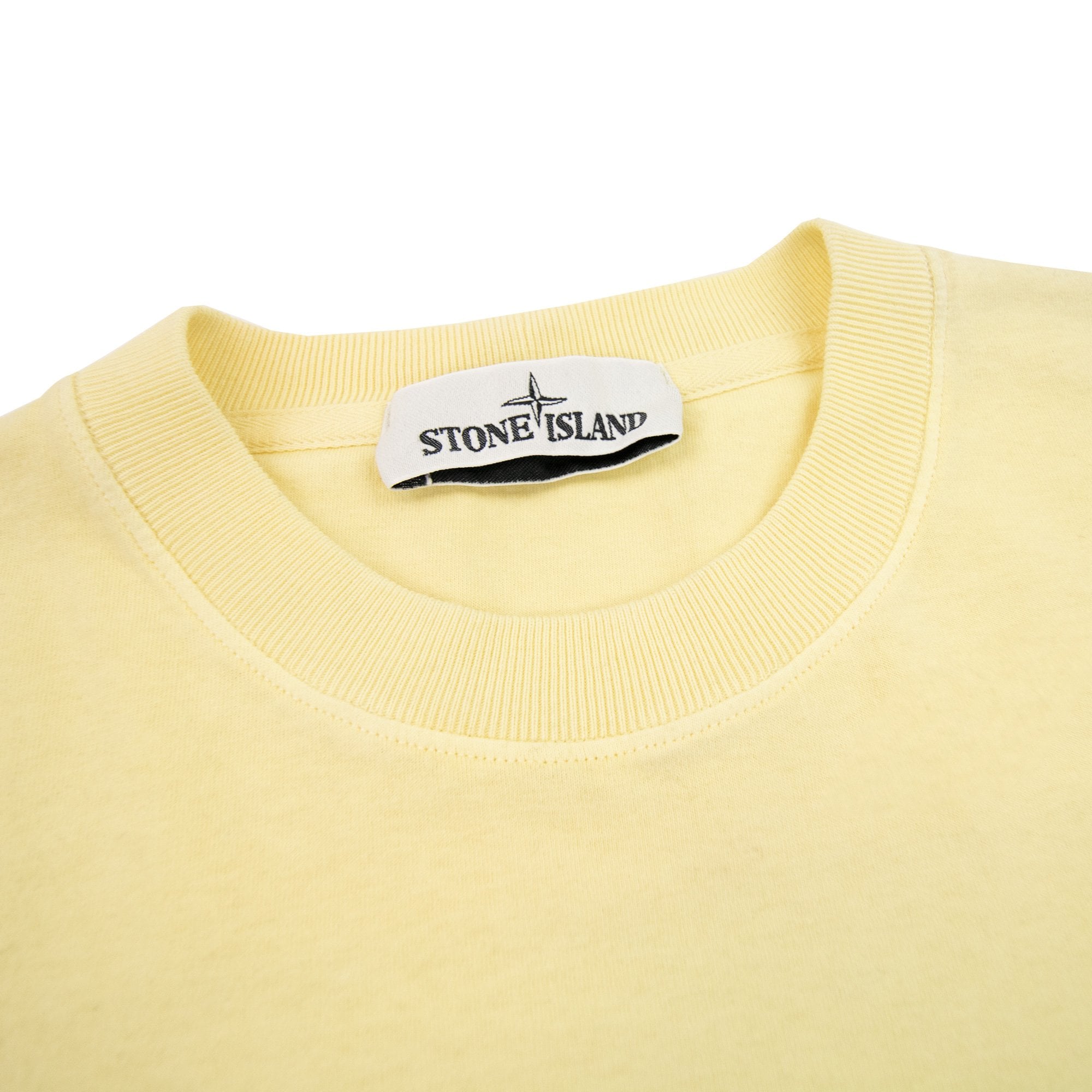 Stone Island Patch Logo Crew Neck Tshirt Lemon V0031