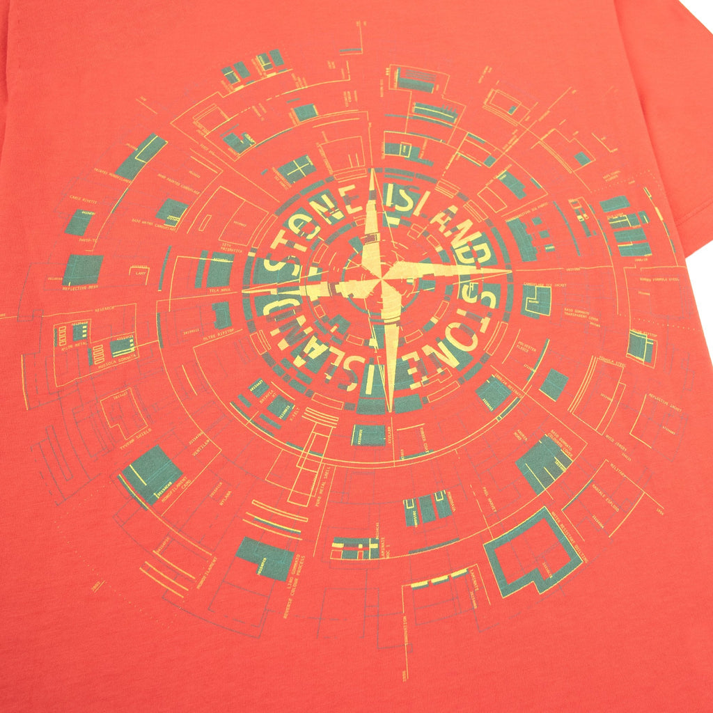 Stone Island 20193 Back Compass Logo T Shirt Red V0037