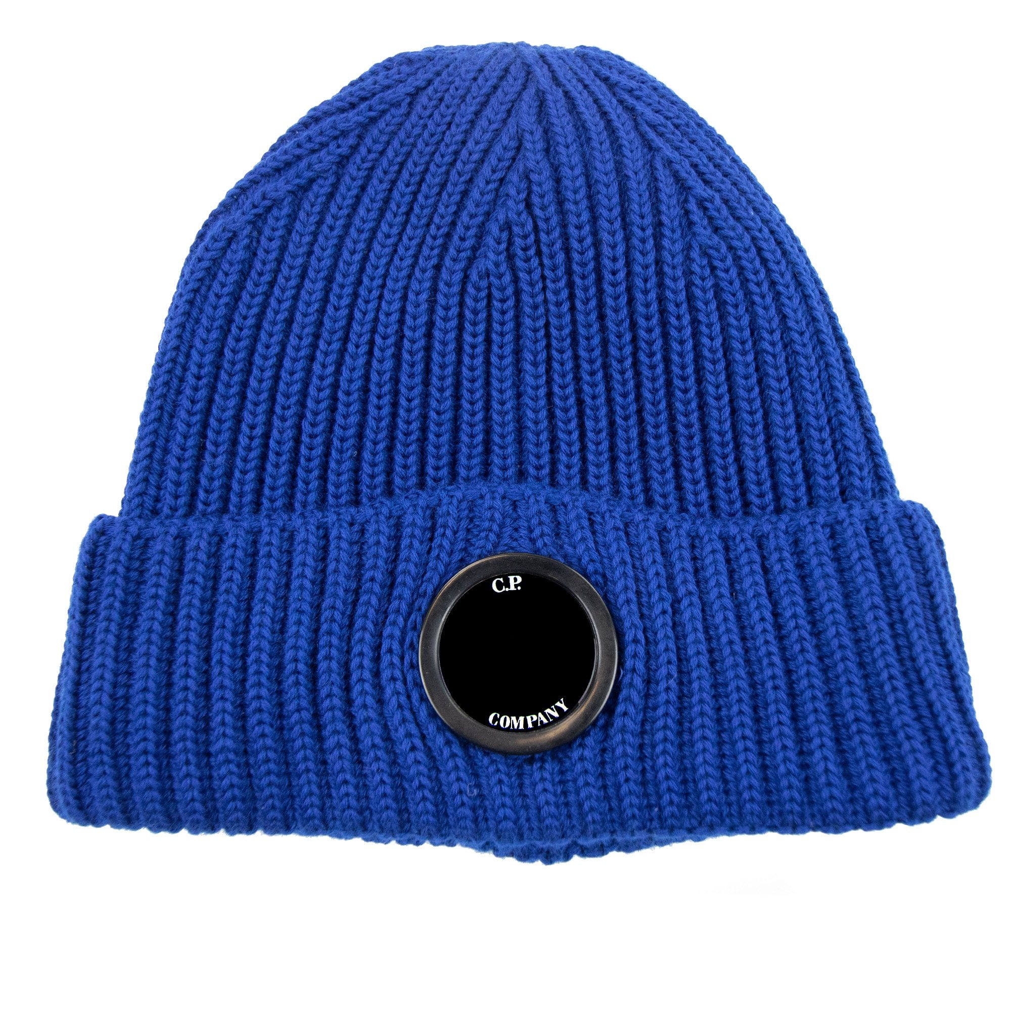 Cp Company Extra Fine Merino Wool Lens Winter Beanie Elec Blue