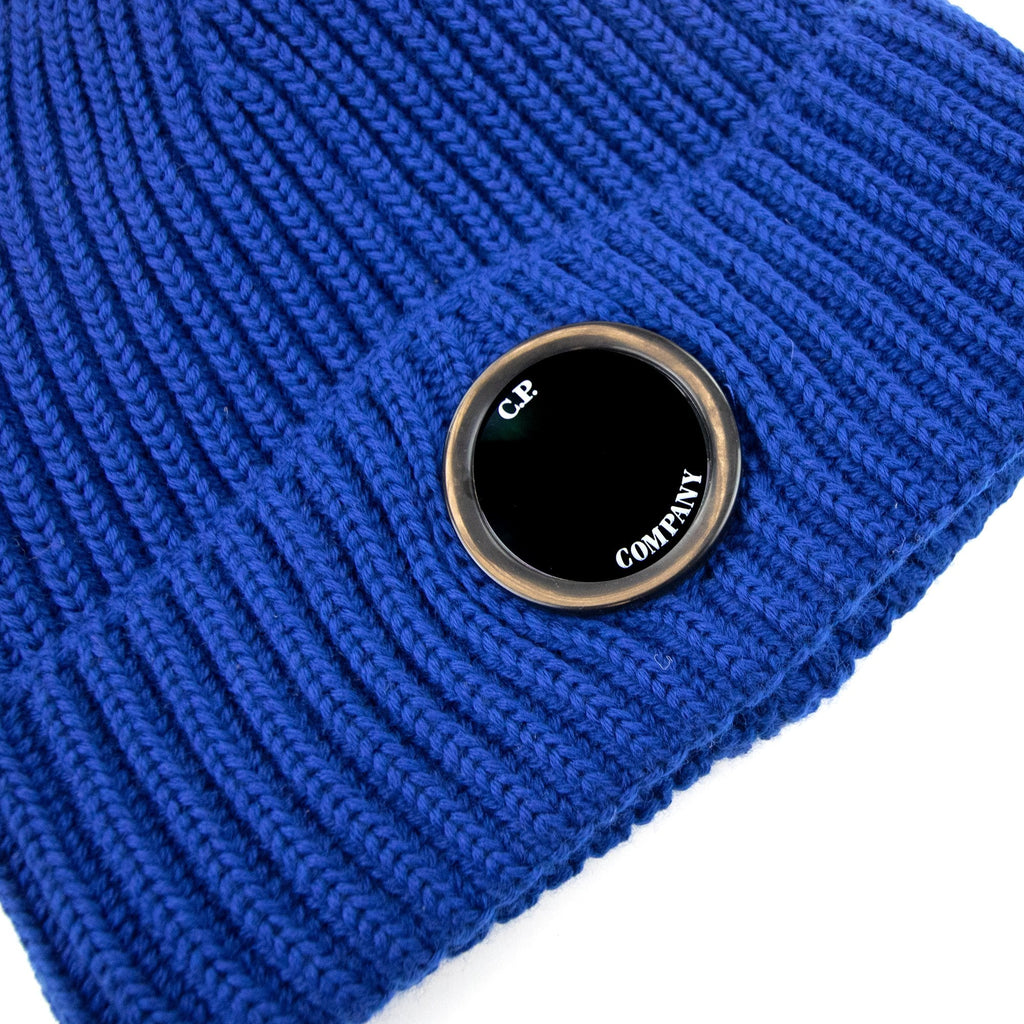 Cp Company Extra Fine Merino Wool Lens Winter Beanie Elec Blue