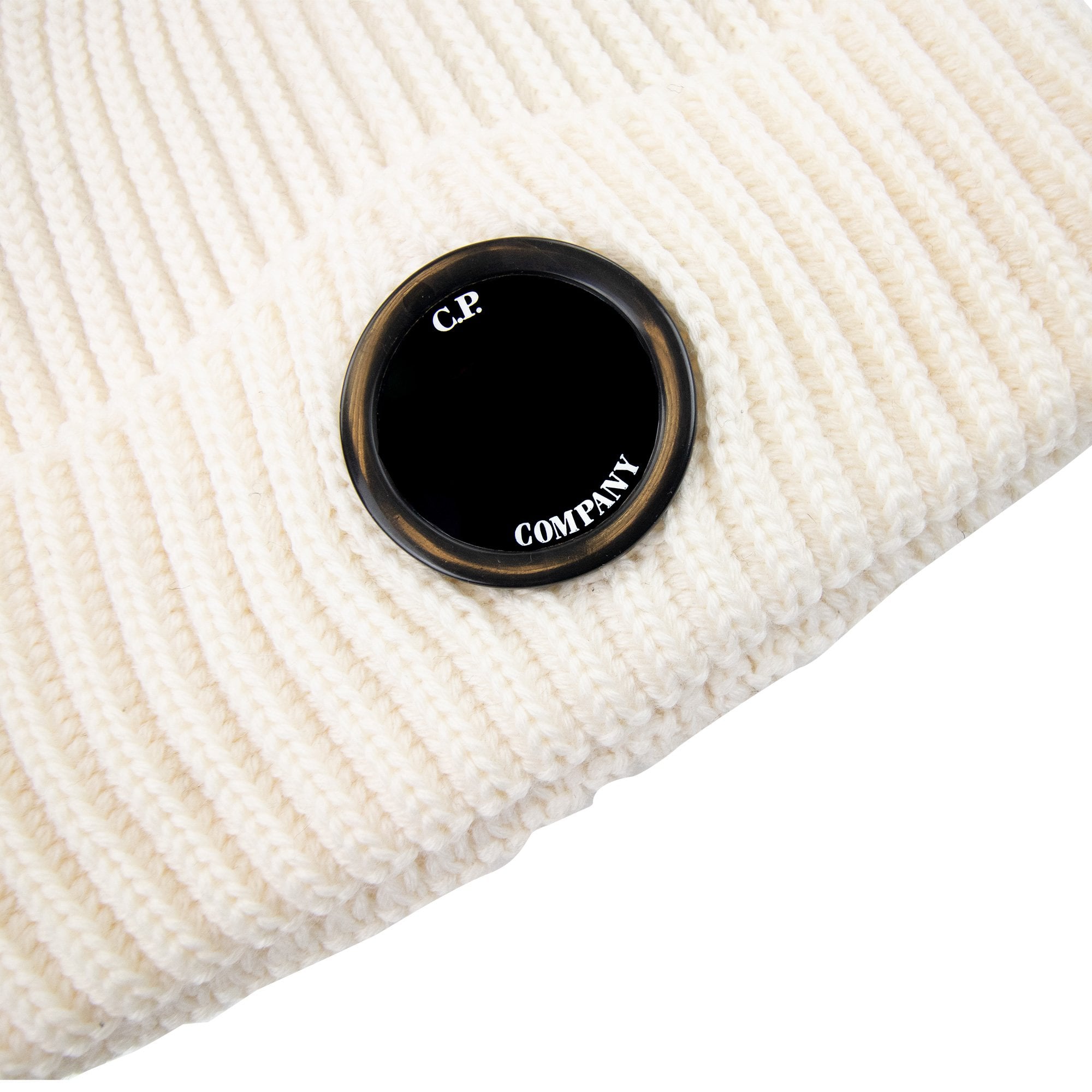 Cp Company Extra Fine Merino Wool Lens Winter Beanie Off White 103