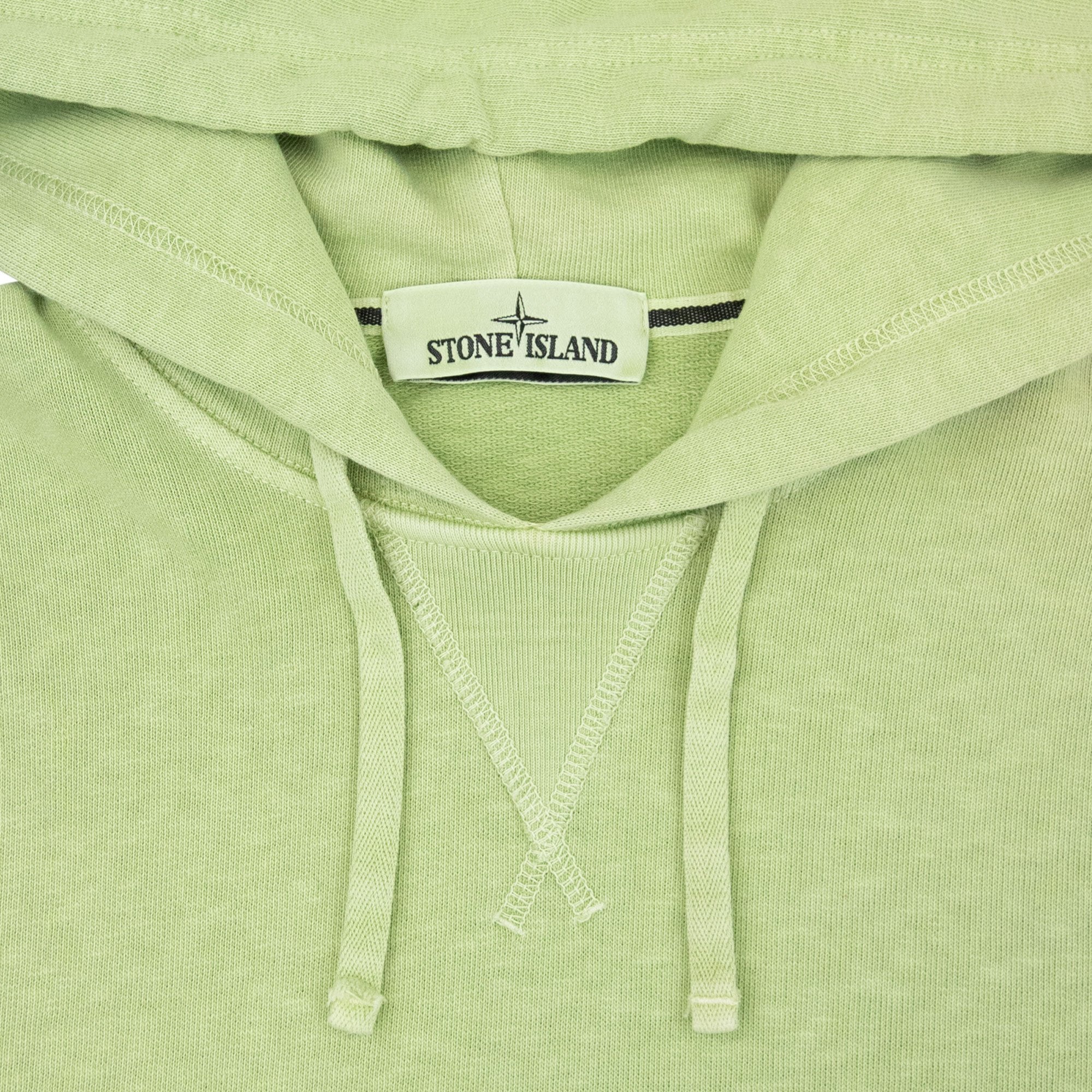 Stone Island Garment Dyed Pullover Hoody Lime Green V0051