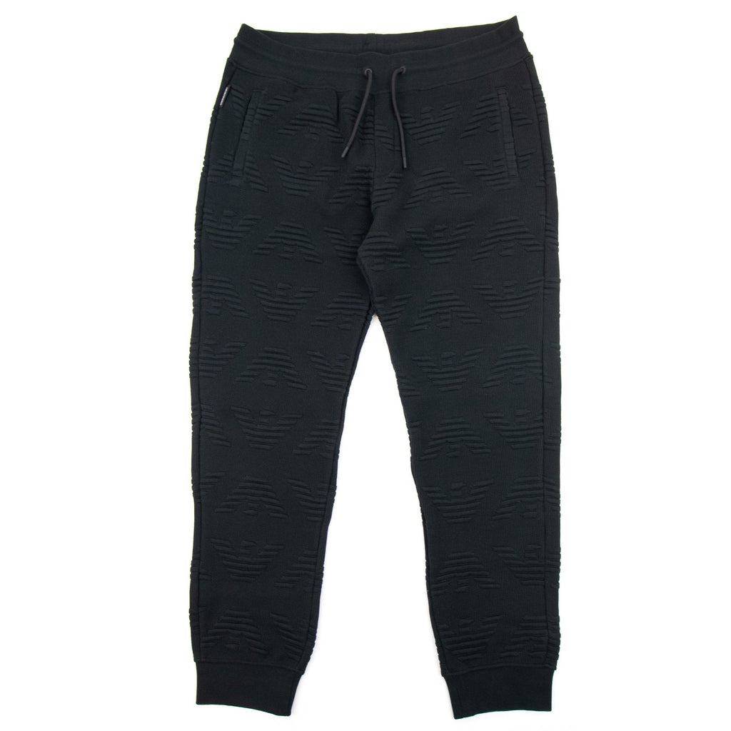 Emporio Armani Eagle All Over Track Bottoms Black