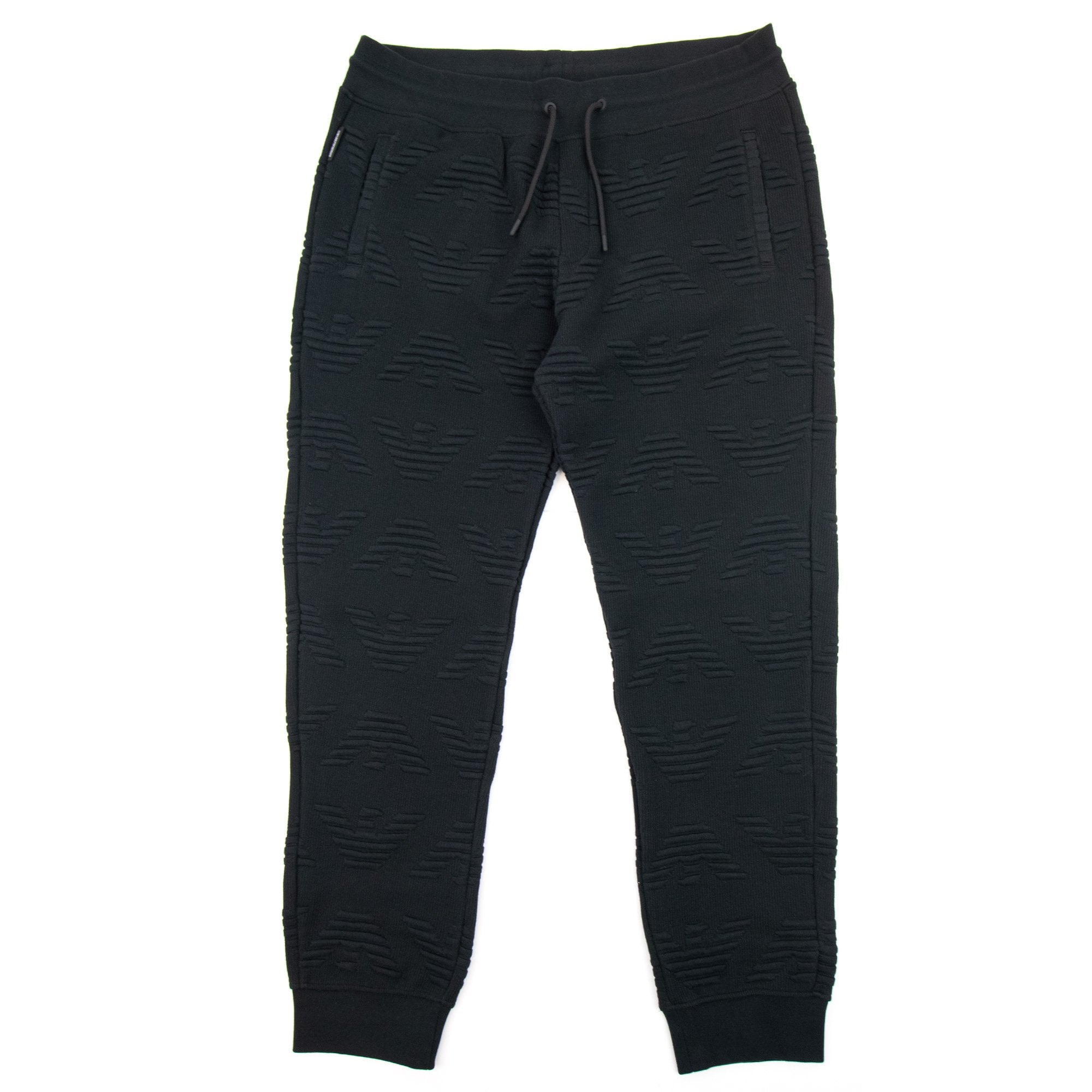 Emporio Armani Eagle All Over Track Bottoms Black
