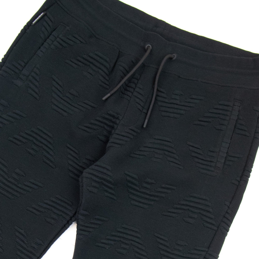 Emporio Armani Eagle All Over Track Bottoms Black