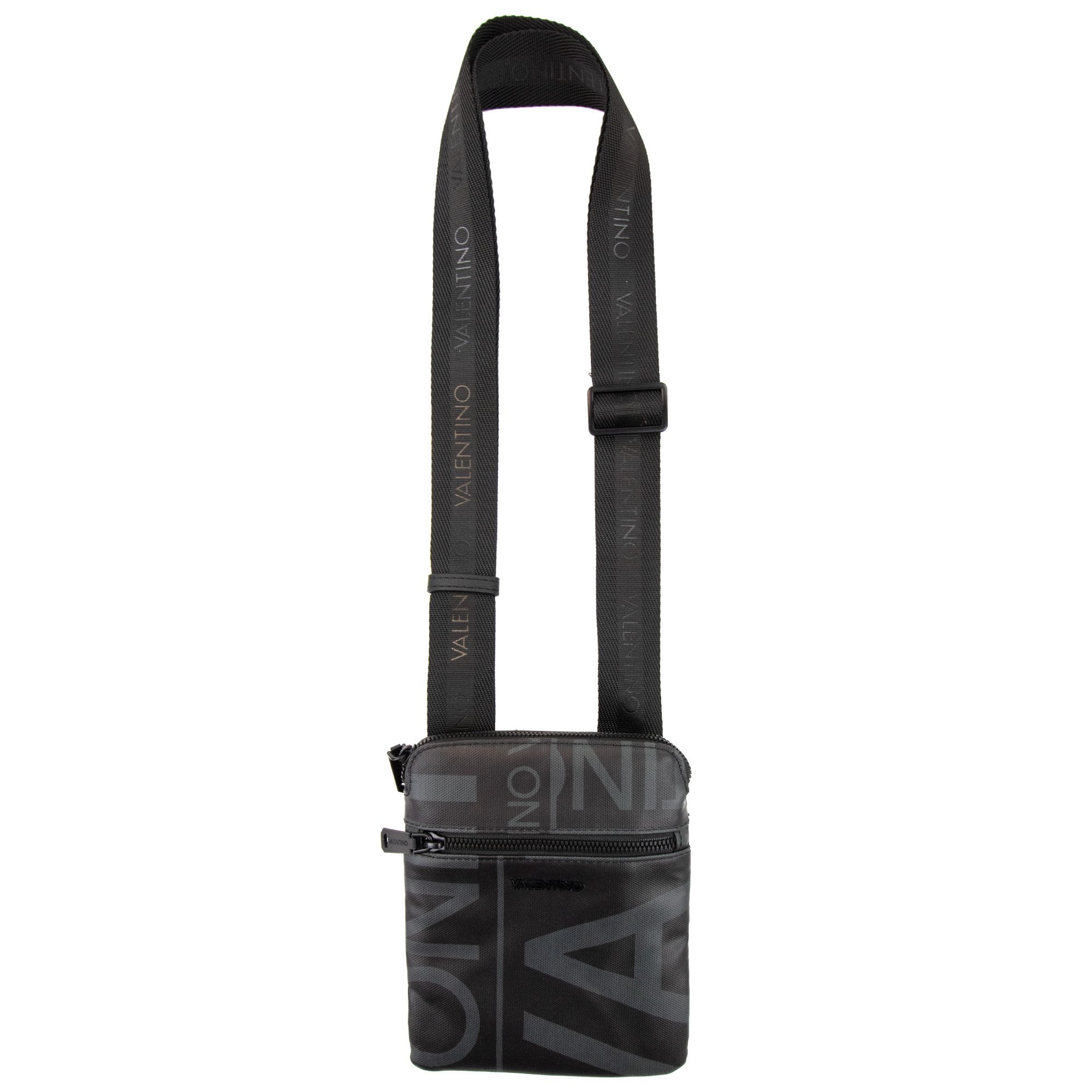 Valentino Logo Printed Shell Cross Body Bag Nylo Nero
