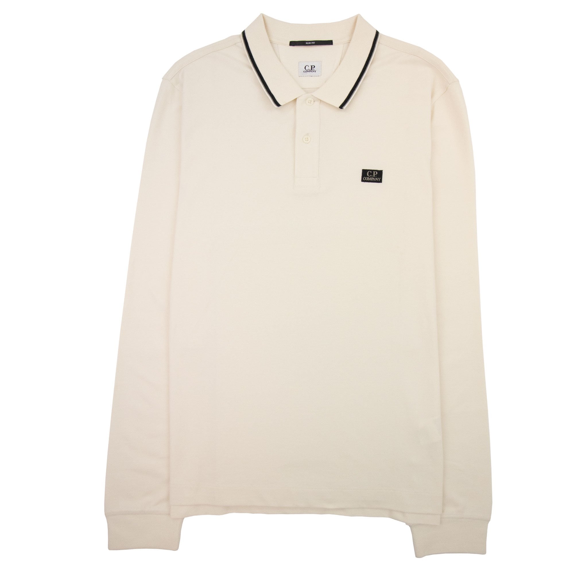 Cp Company Polo Long Sleeve Stretch Piquet White 103