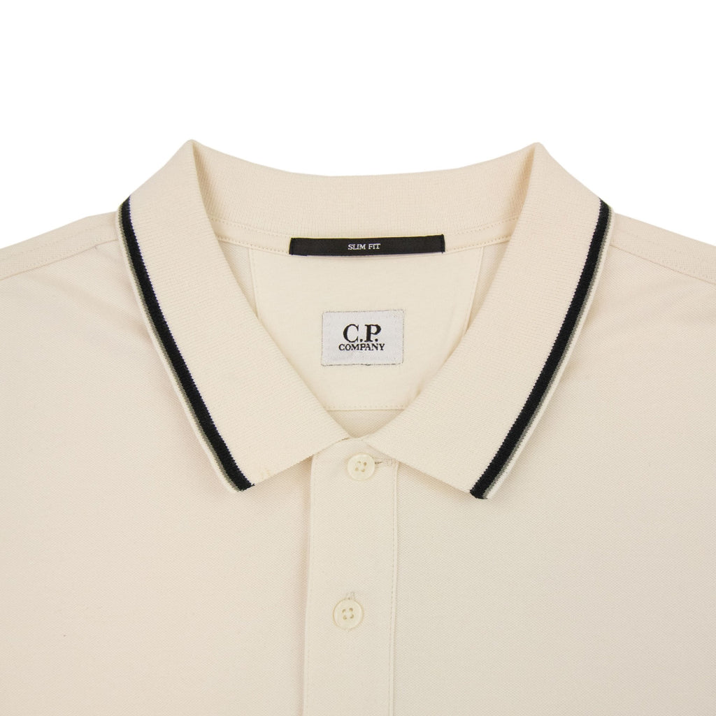 Cp Company Polo Long Sleeve Stretch Piquet White 103