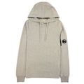 Cp Company Diagonal Raised Fleece Garment Dyed Lens Hoodie Grey