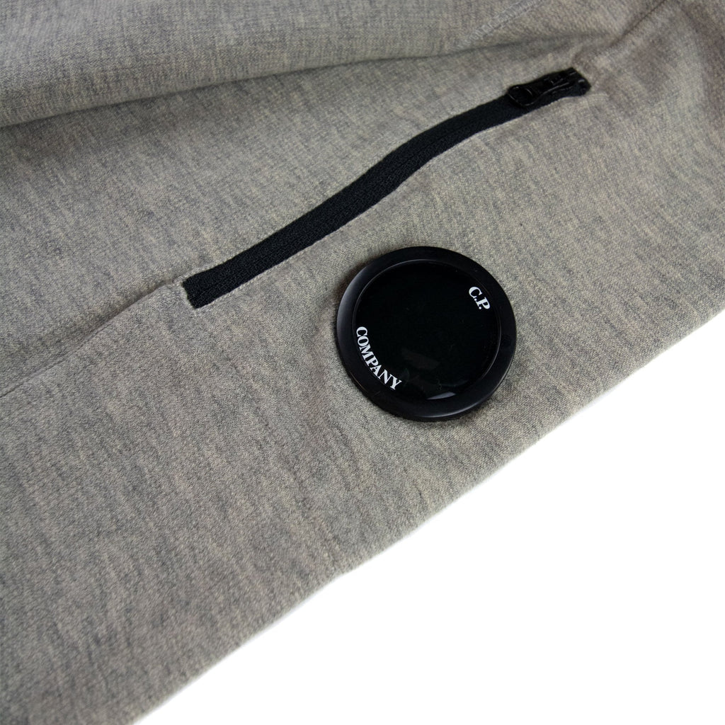 Cp Company Diagonal Raised Fleece Garment Dyed Lens Hoodie Grey