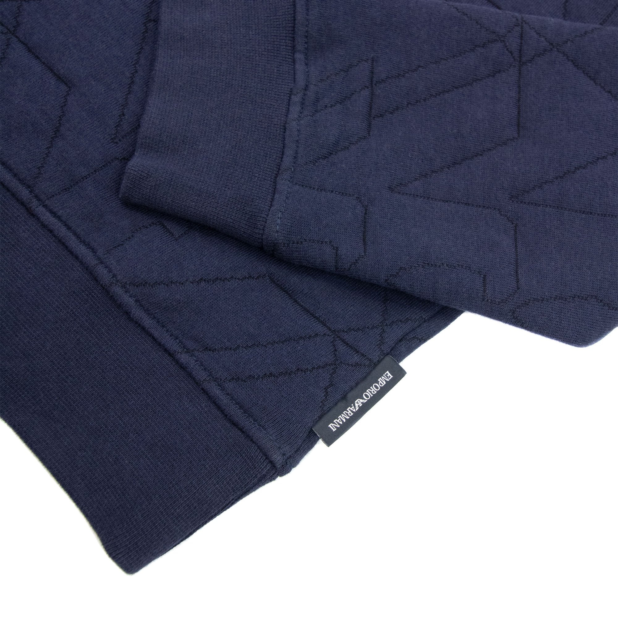 Emporio Armani All Over Stiched Logo Sweatshirt Navy Blue