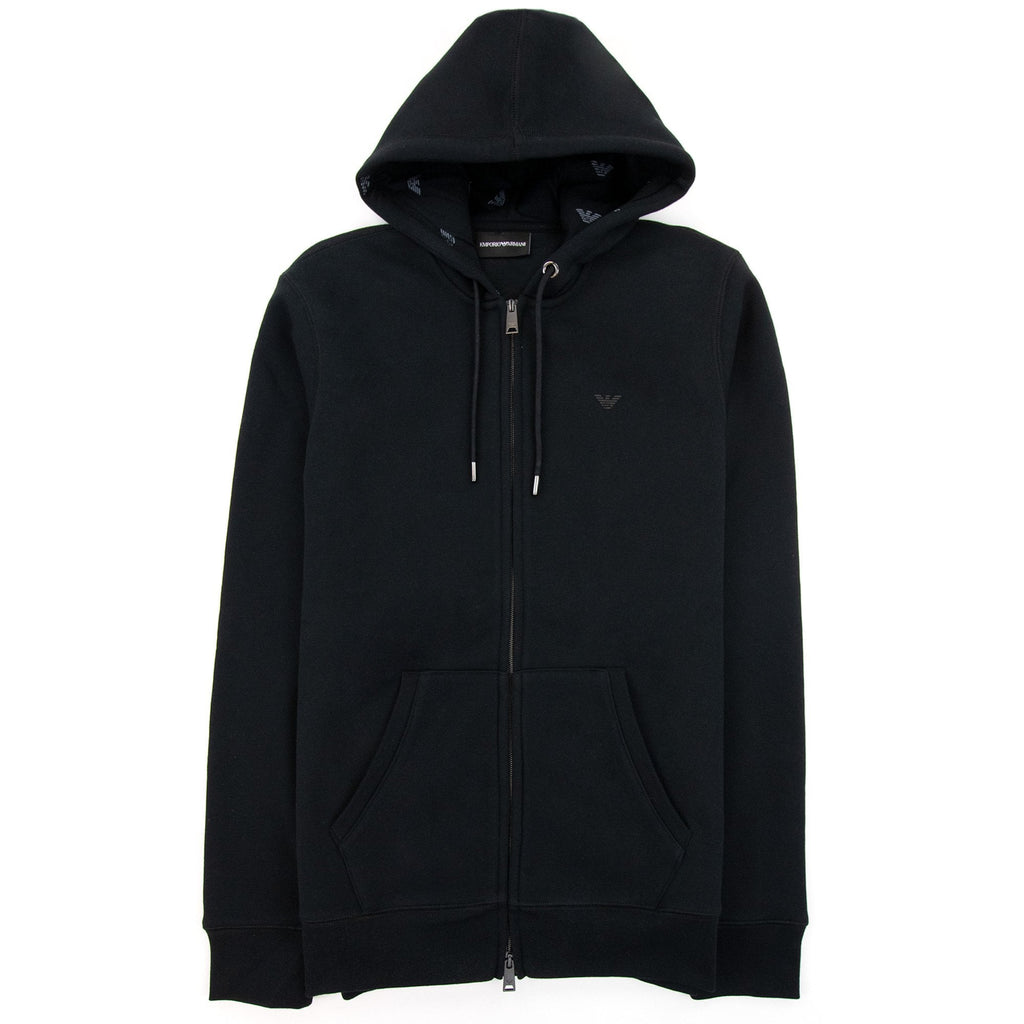 Emporio Armani Small Logo Zip Up Hoodie Nero 0999