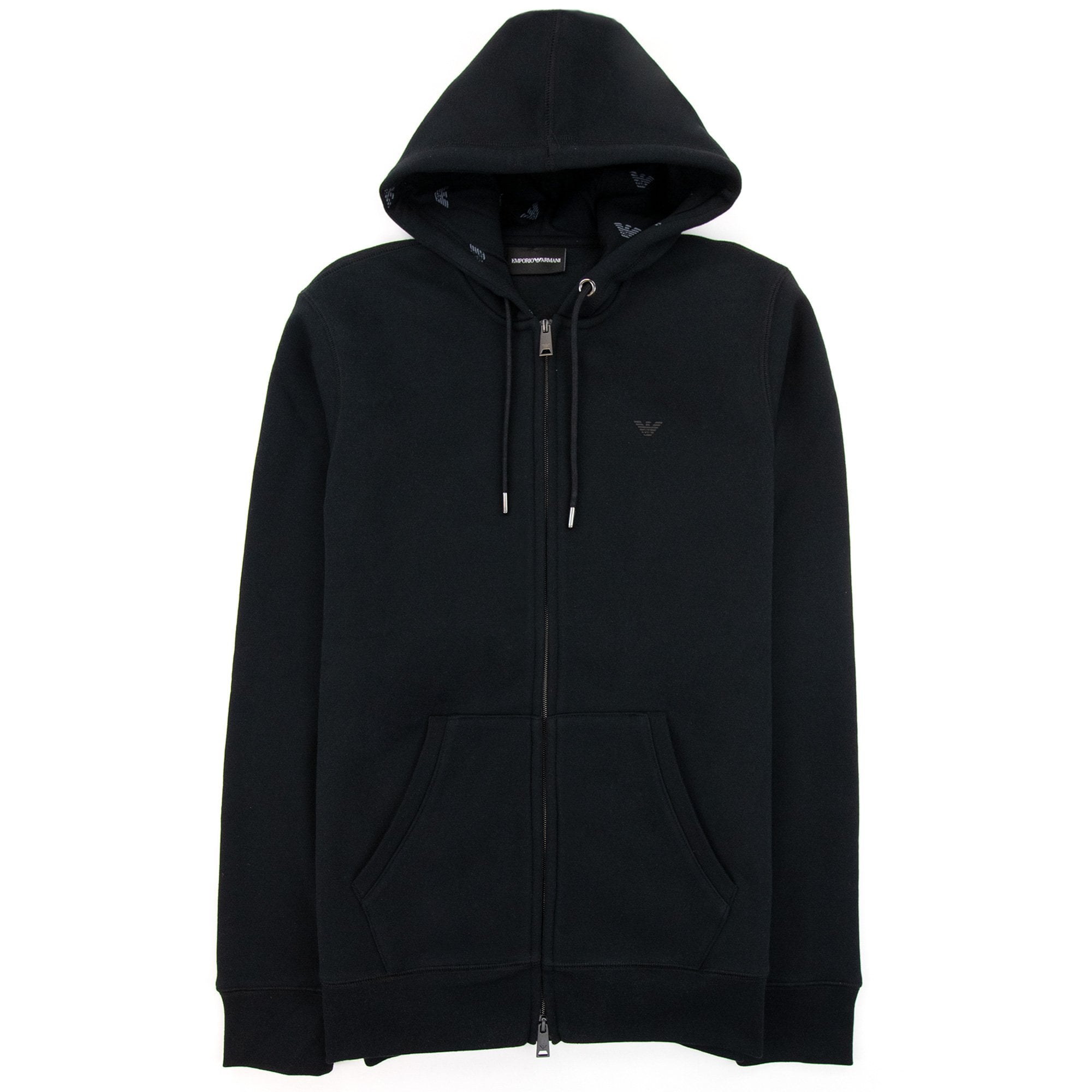 Emporio Armani Small Logo Zip Up Hoodie Nero 0999