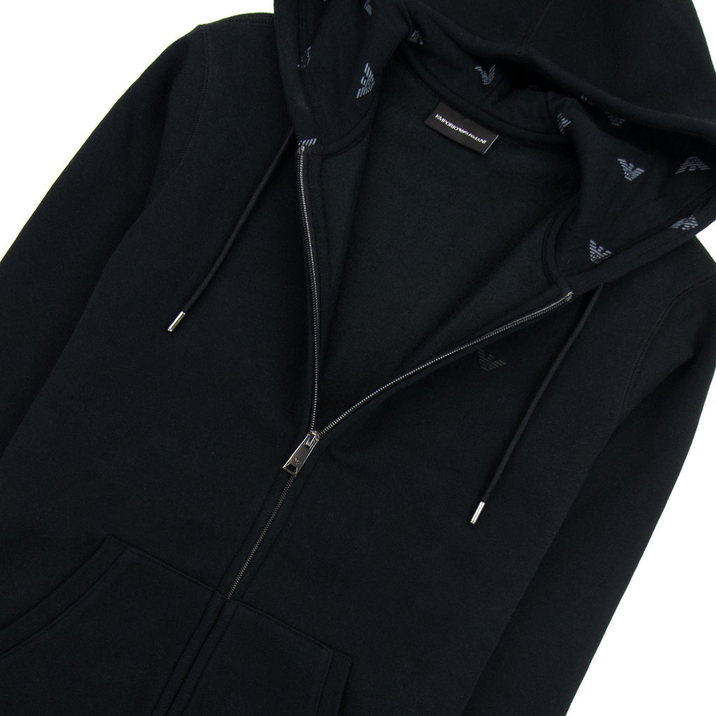 Emporio Armani Small Logo Zip Up Hoodie Nero 0999