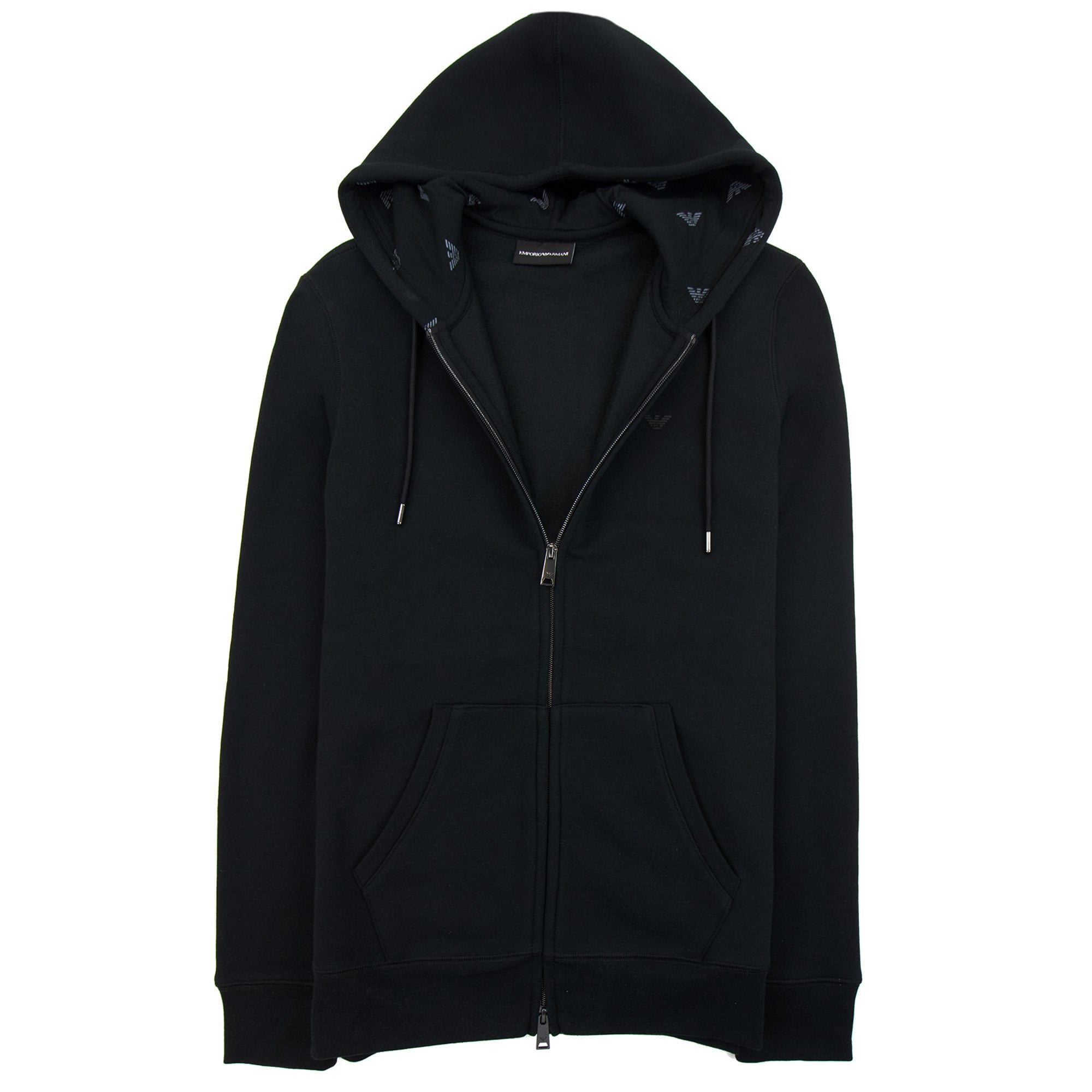 Emporio Armani Small Logo Zip Up Hoodie Nero 0999