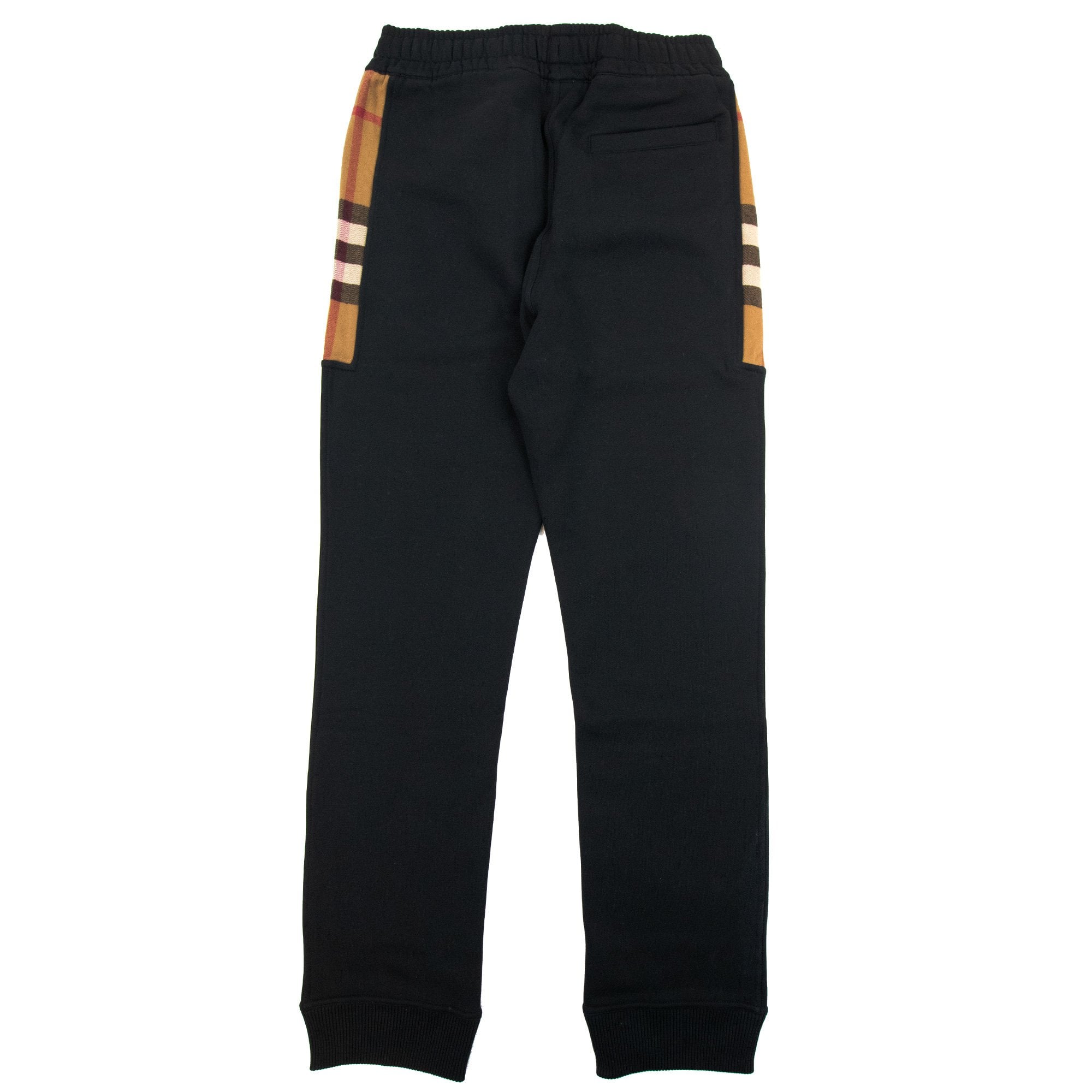 Burberry Check Panel Cotton Jogging Pants Black