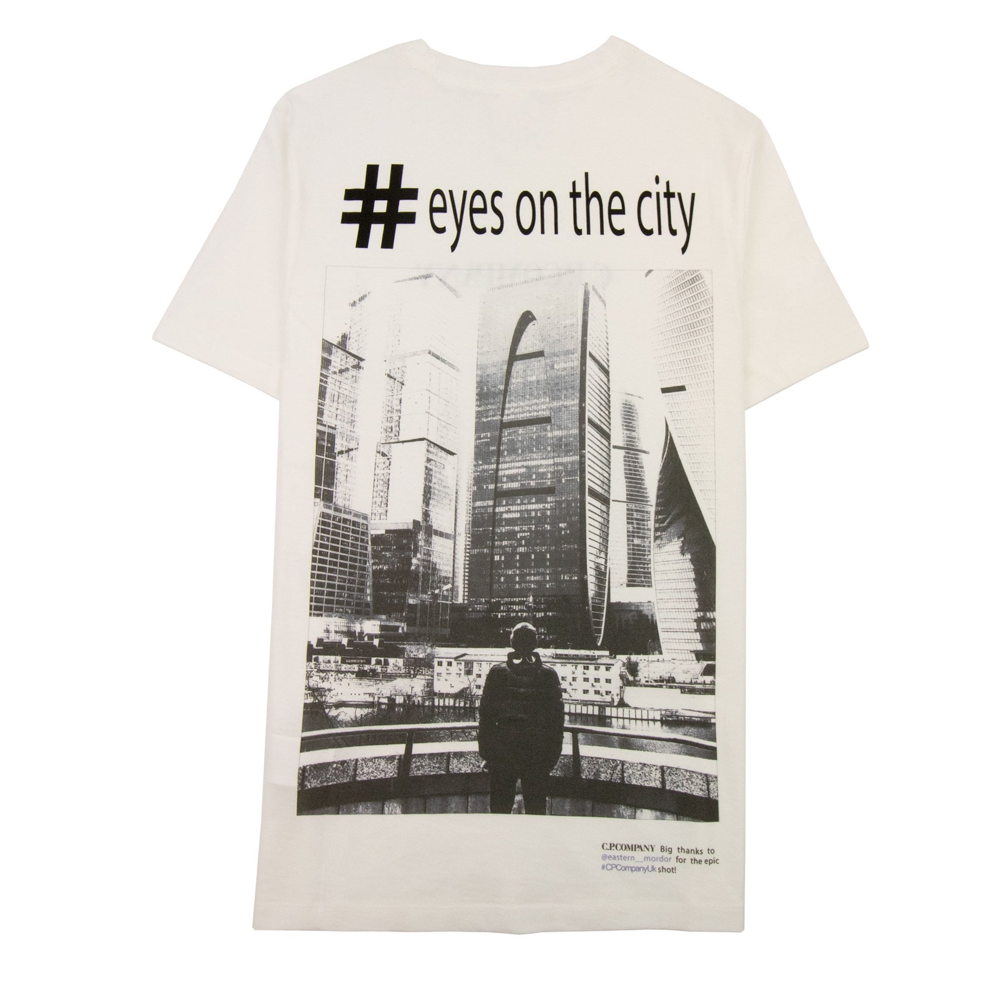 Cp Company Eyes On The City Back Printed T Shirt White 112