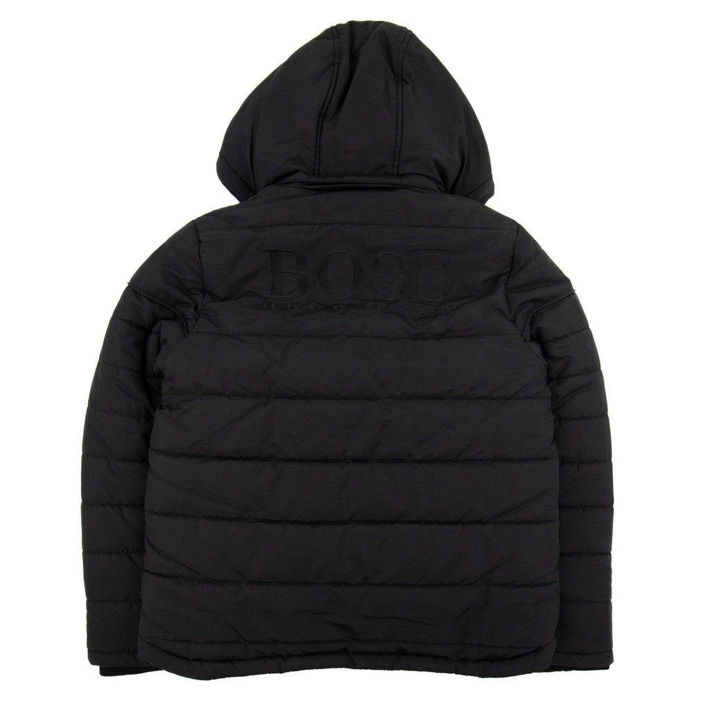Hugo Boss Kids Back Logo Puffer Down Jacket Black