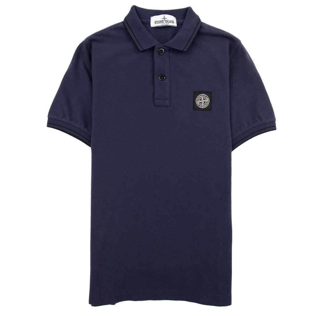 Stone Island Polo Ss Kids Blue/black V0026