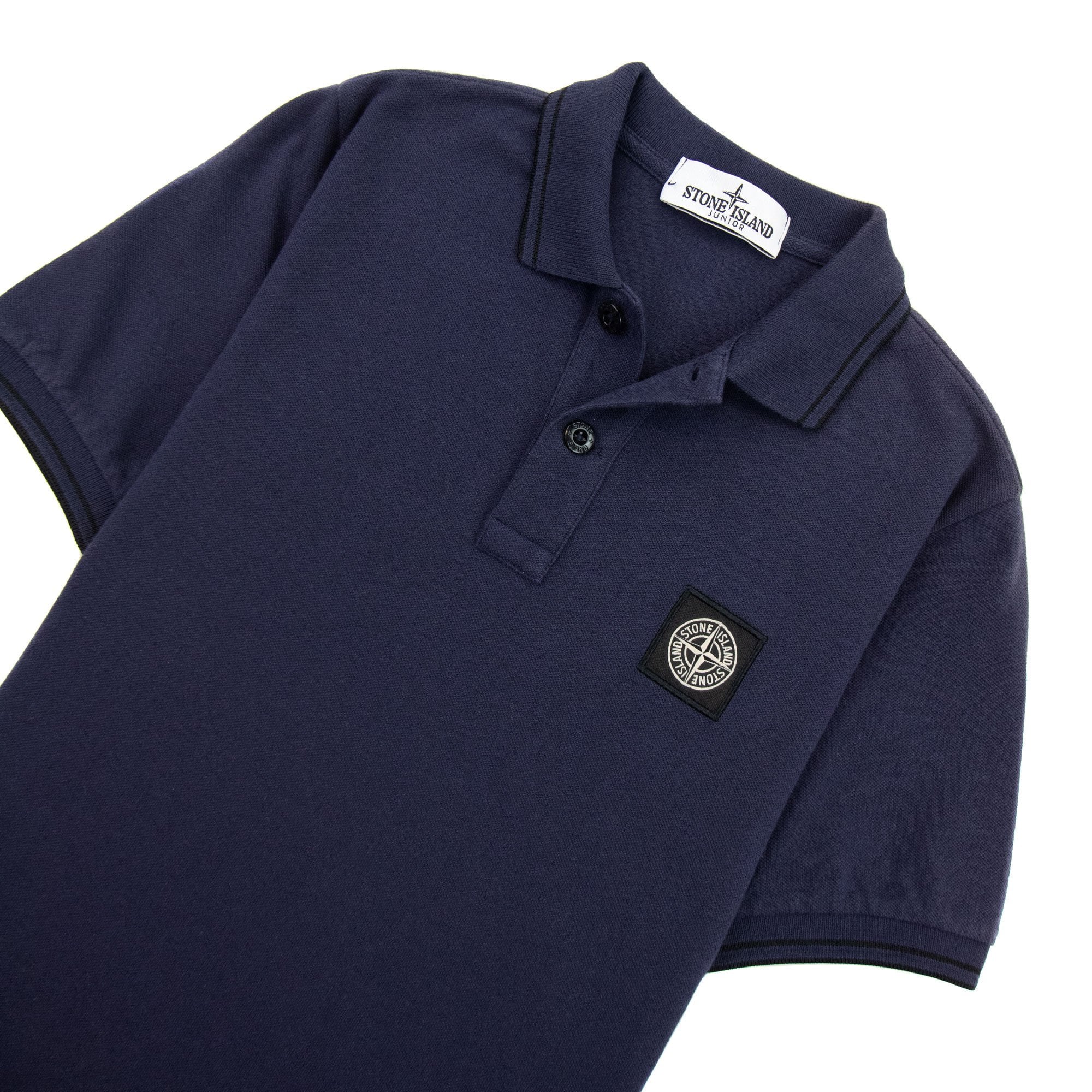 Stone Island Polo Ss Kids Blue/black V0026