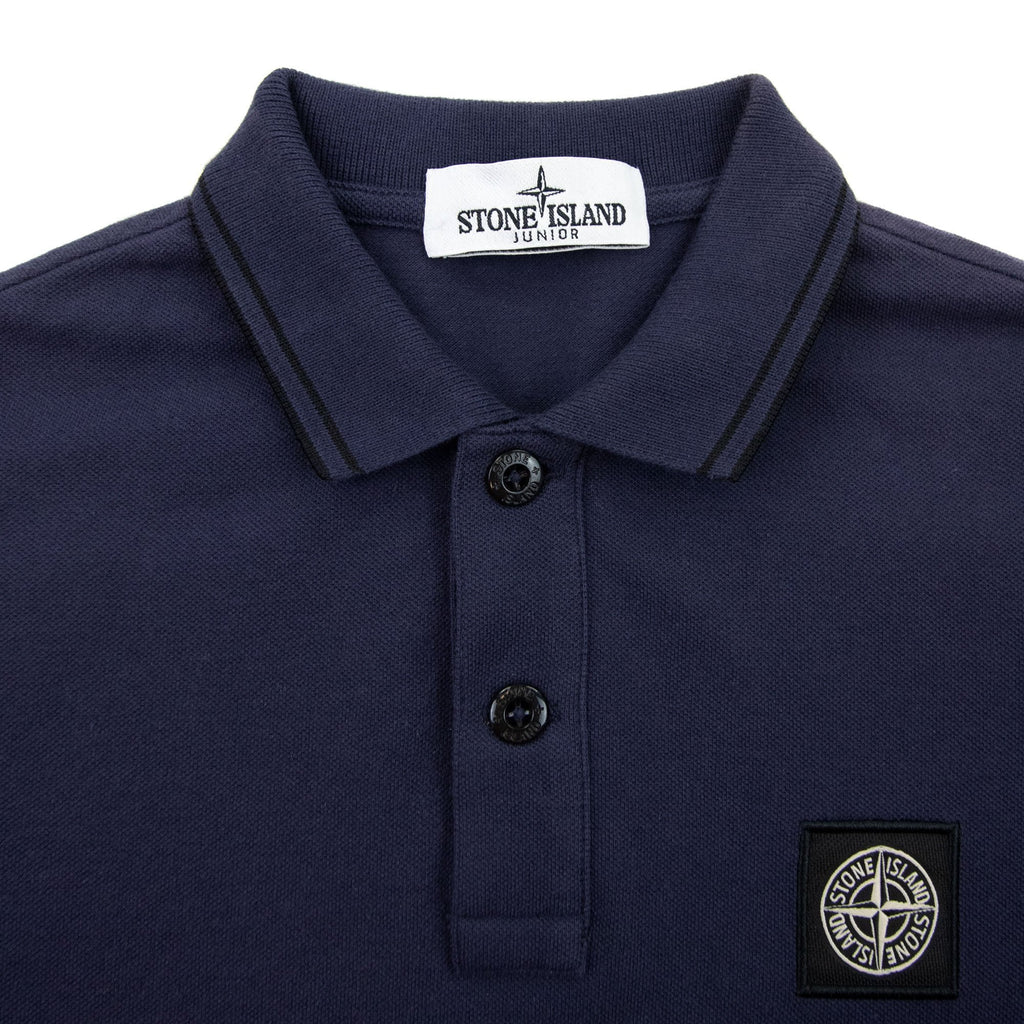 Stone Island Polo Ss Kids Blue/black V0026